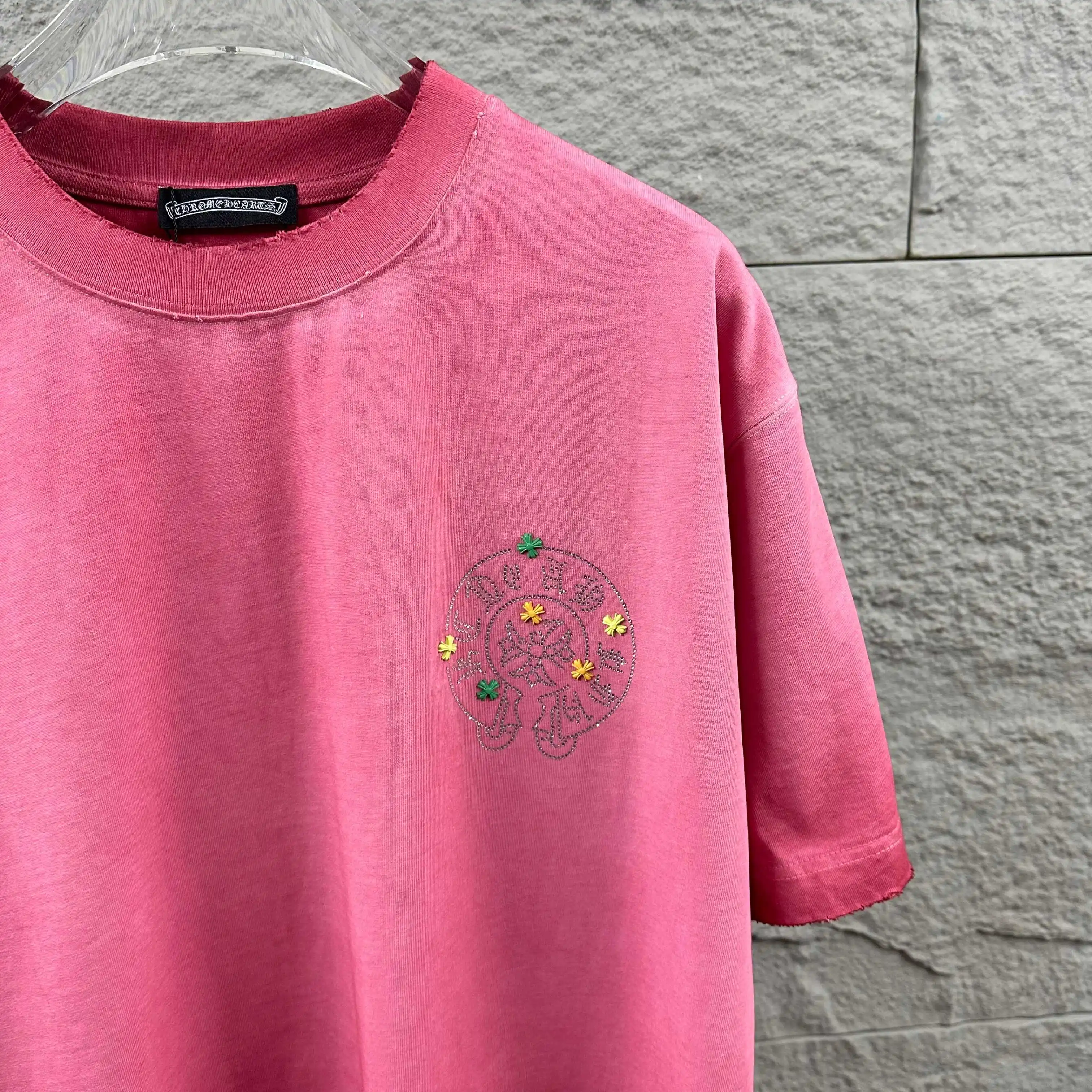 Embellished Distressed Cotton T-Shirt D15012076 — view 4