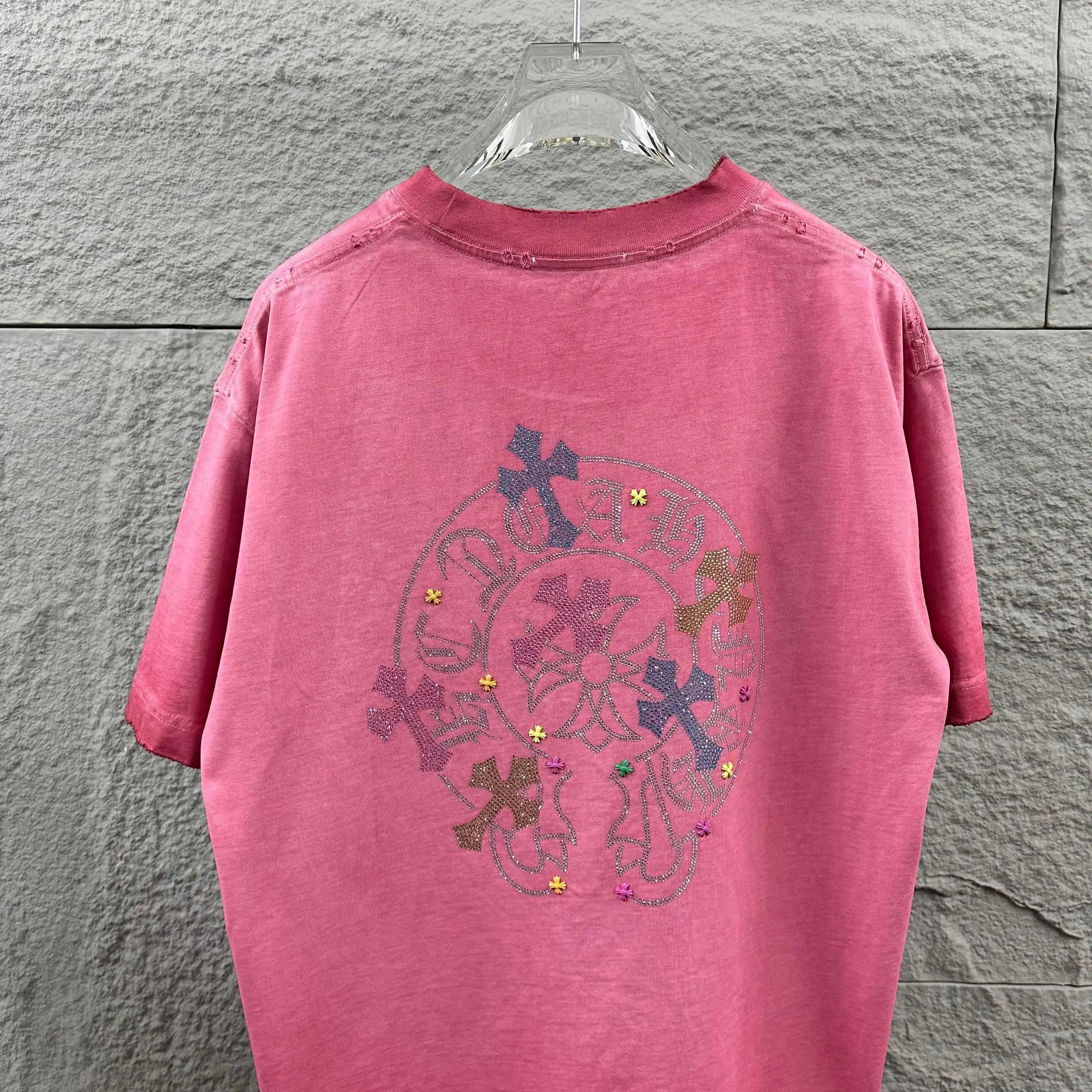 Embellished Distressed Cotton T-Shirt D15012076 — view 6