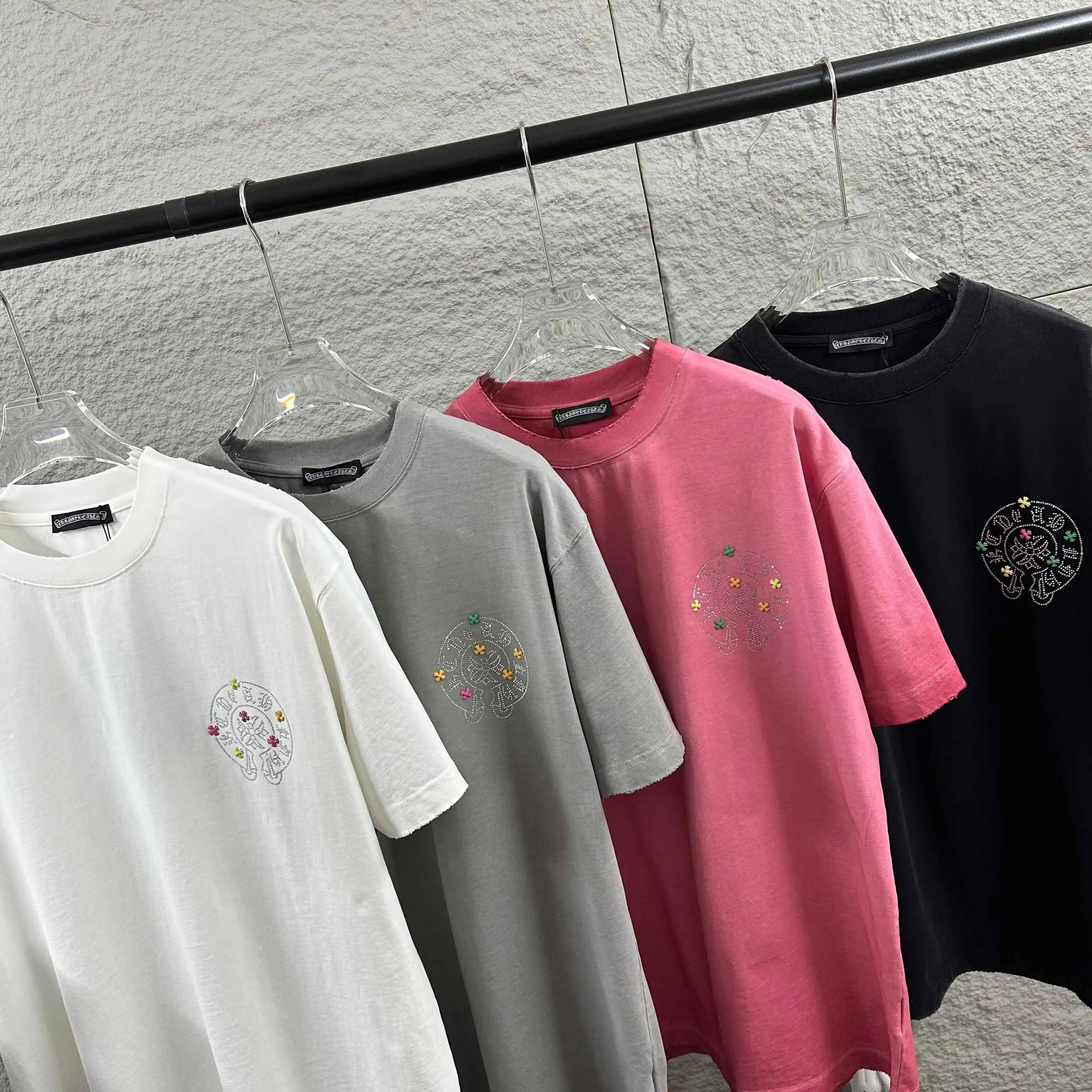 Embellished Distressed Cotton T-Shirt D15012076 — view 9