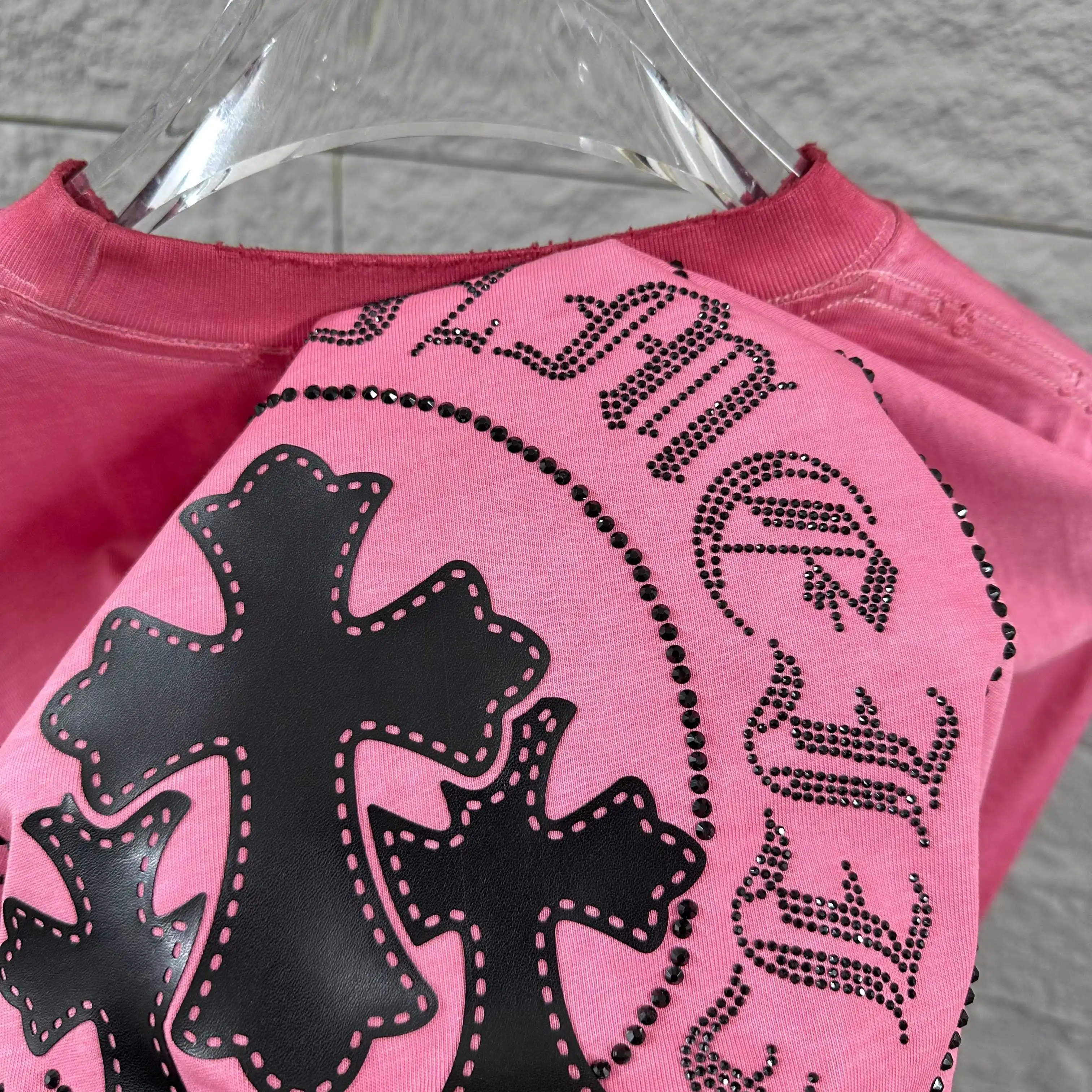 Embellished Distressed Cotton T-Shirt D15012095 — view 6