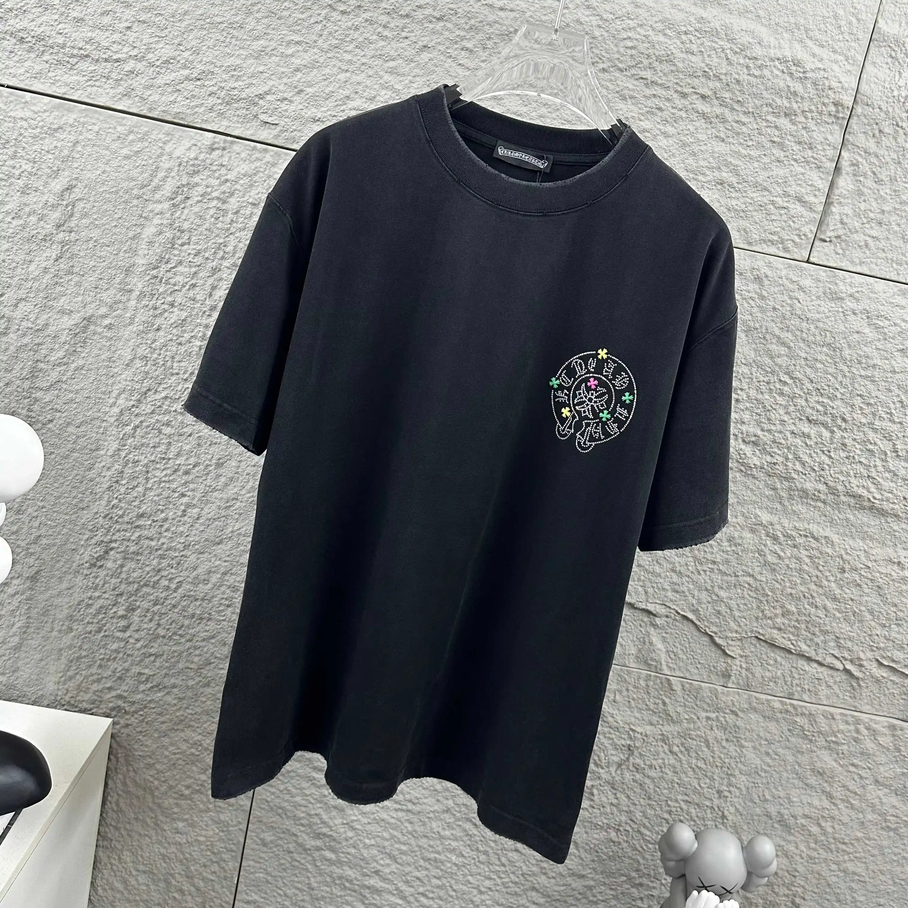 Rhinestone Horseshoe Logo Cotton T-Shirt D15012075 — view 6