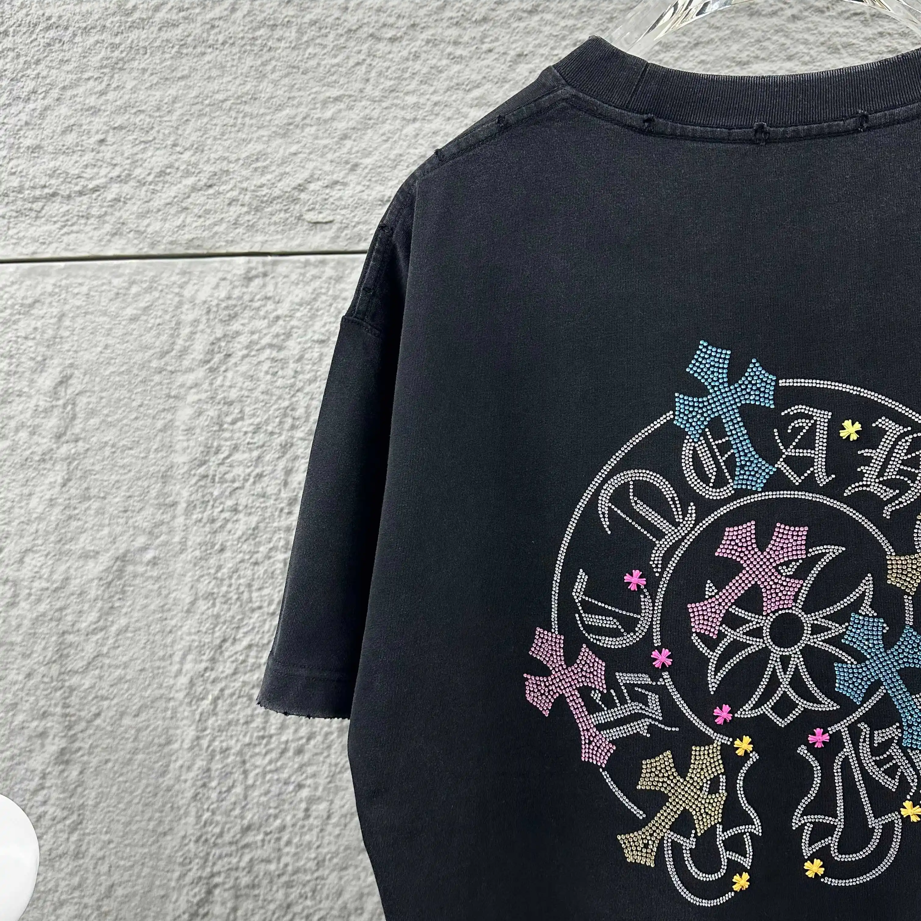 Rhinestone Horseshoe Logo Cotton T-Shirt D15012075 — view 7