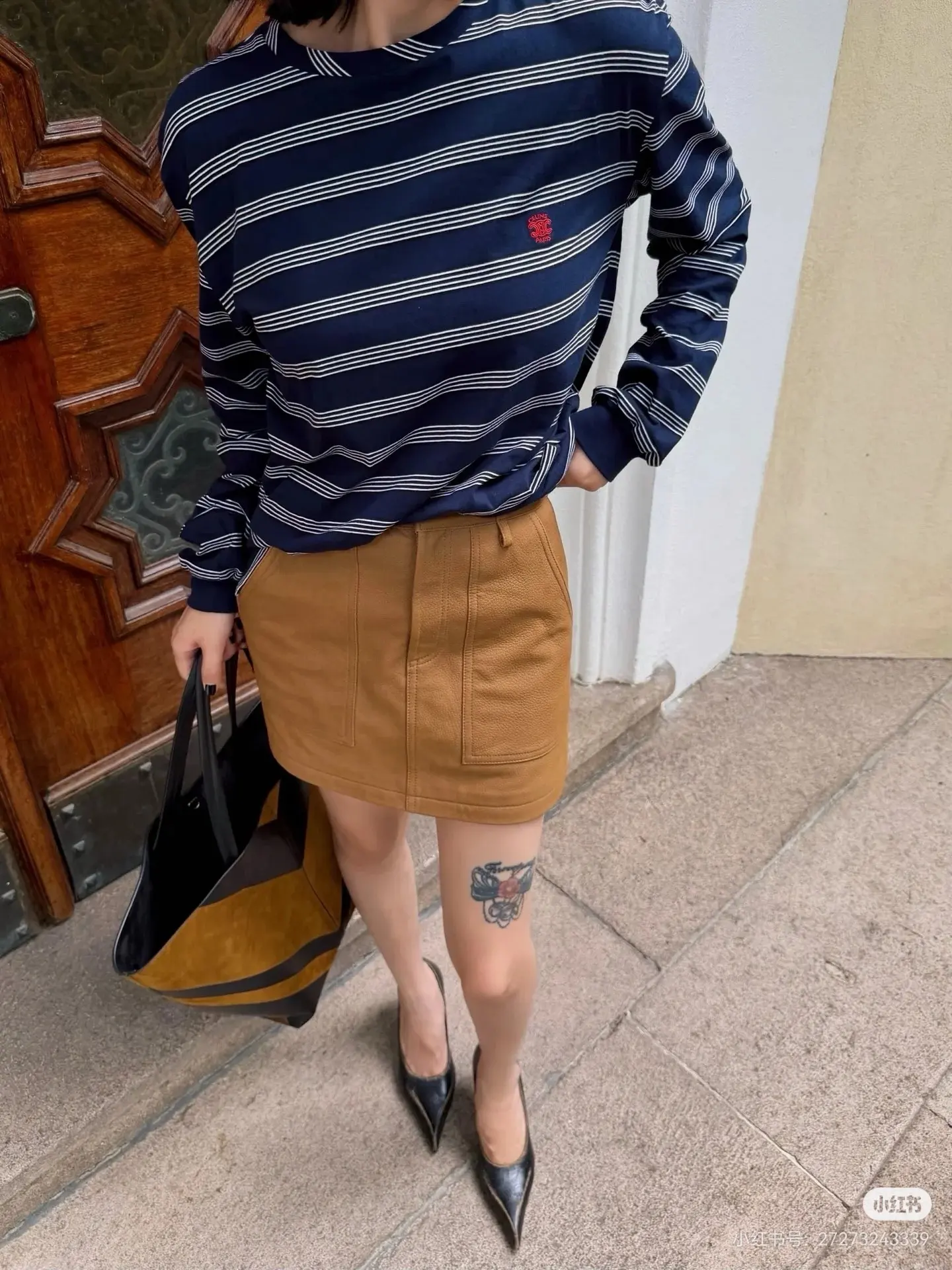 Embroidered Logo Striped Long-Sleeve T-Shirt D15522390 — view 3