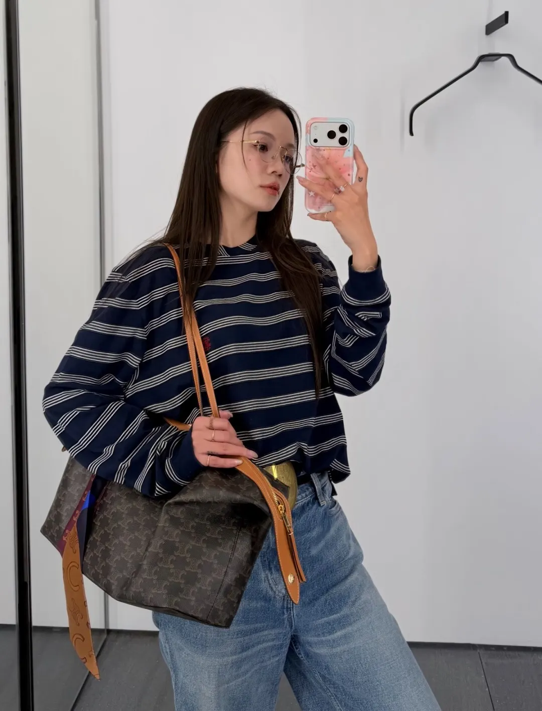 Logo-Embroidered Striped Long-Sleeve T-Shirt D15522393 — view 4