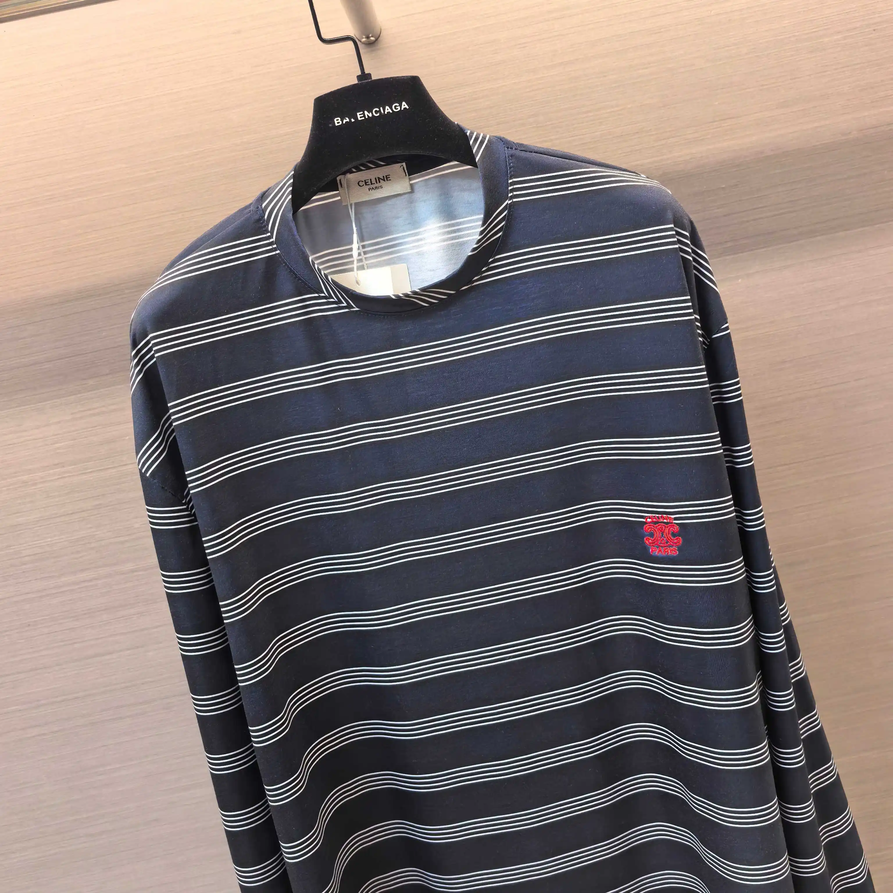 Triomphe Embroidered Striped Long-Sleeve T-Shirt D15522392 — view 7