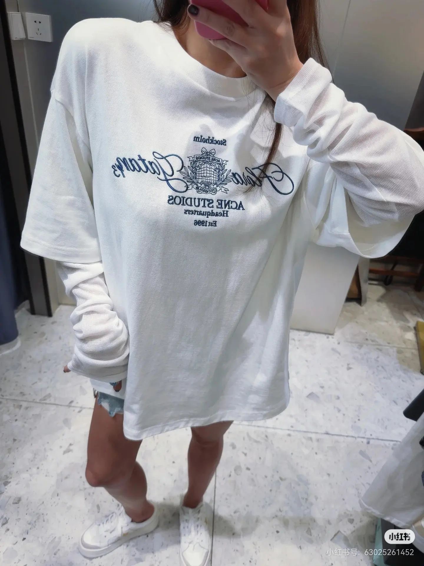 Layered-Effect Embroidered Cotton T-Shirt D15522548 — view 5