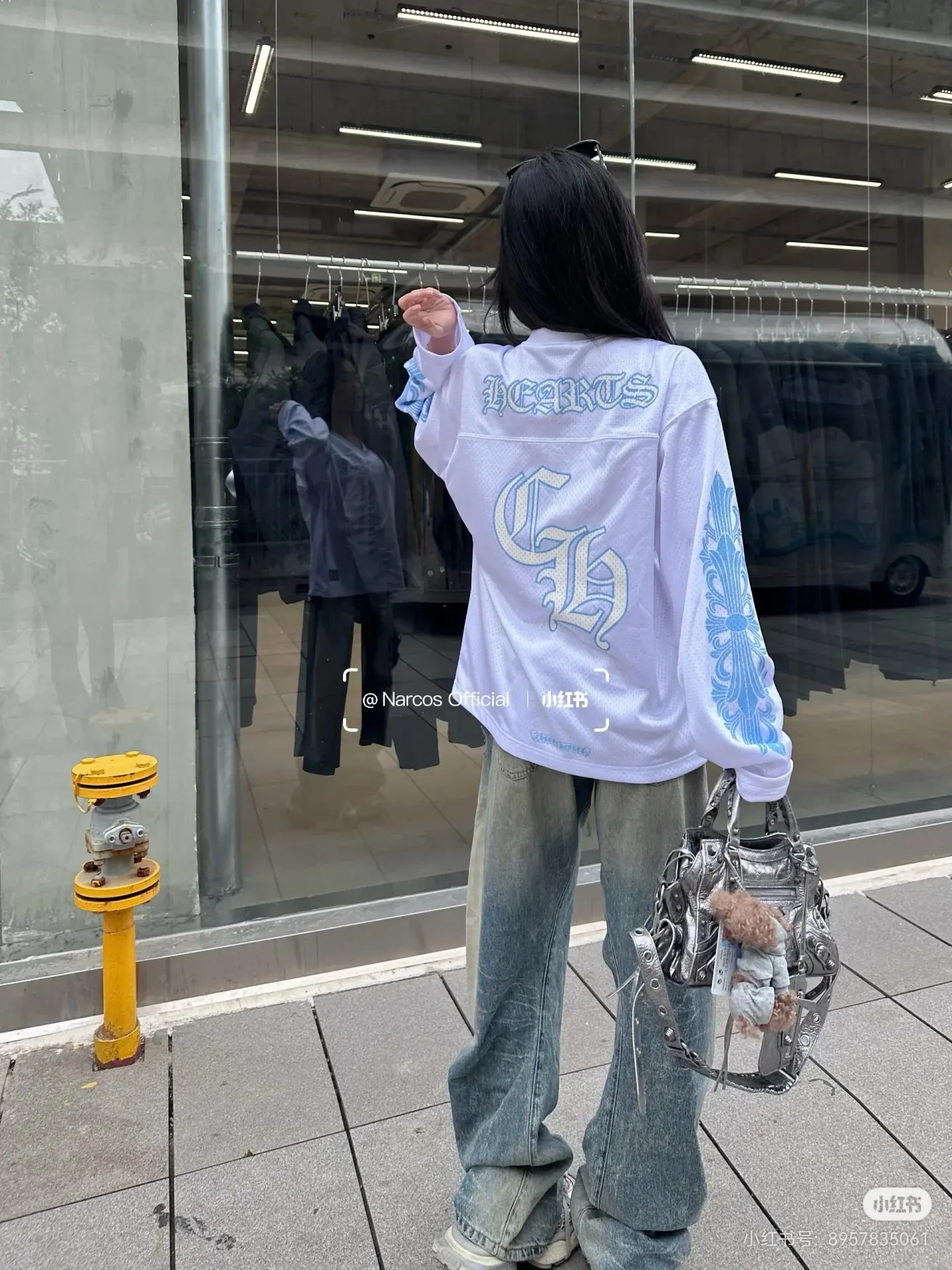 Oversized Mesh Hockey Jersey Sweatshirt D15522302 — view 4