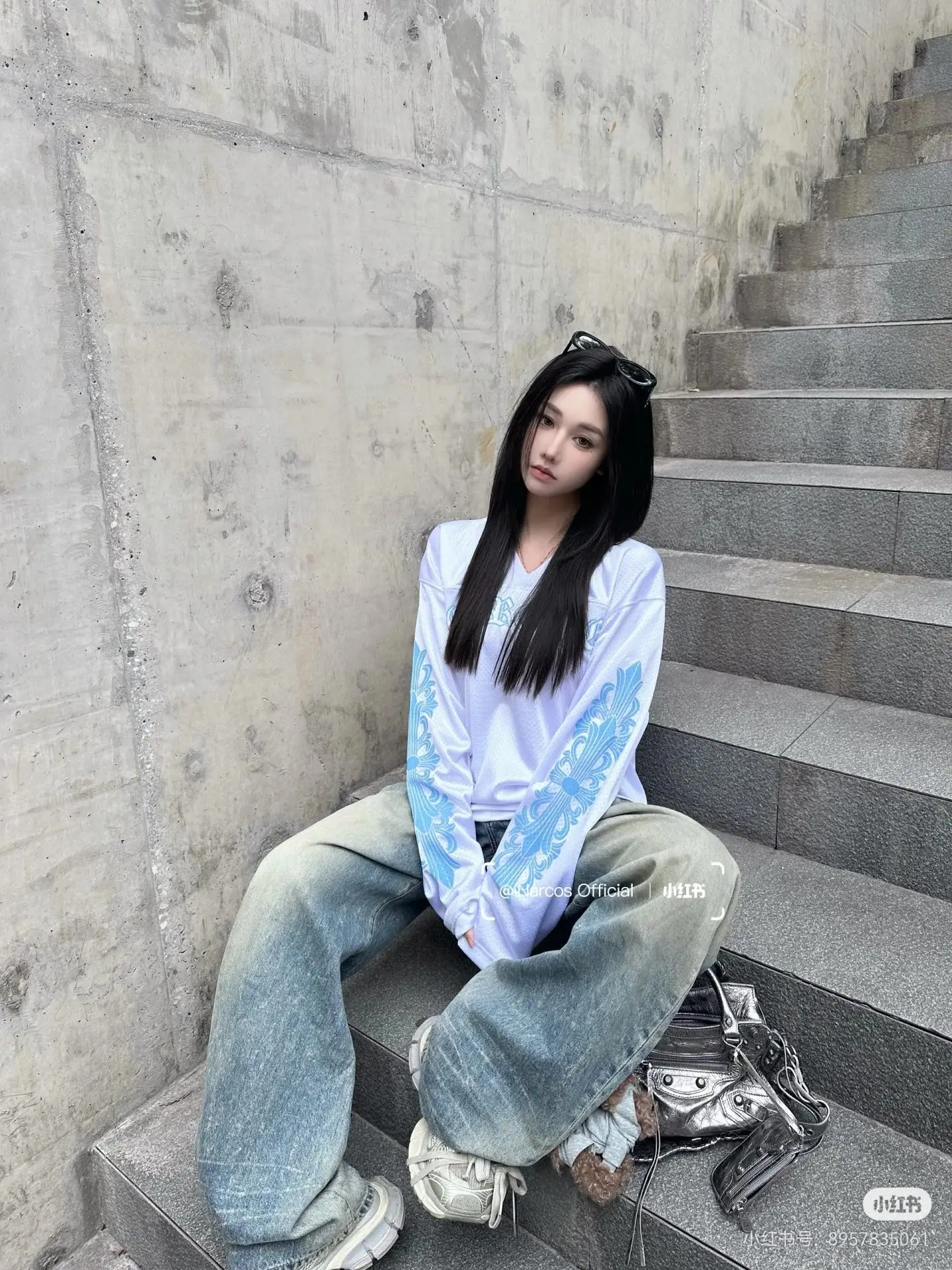 Oversized Mesh Hockey Jersey Sweatshirt D15522302 — view 5