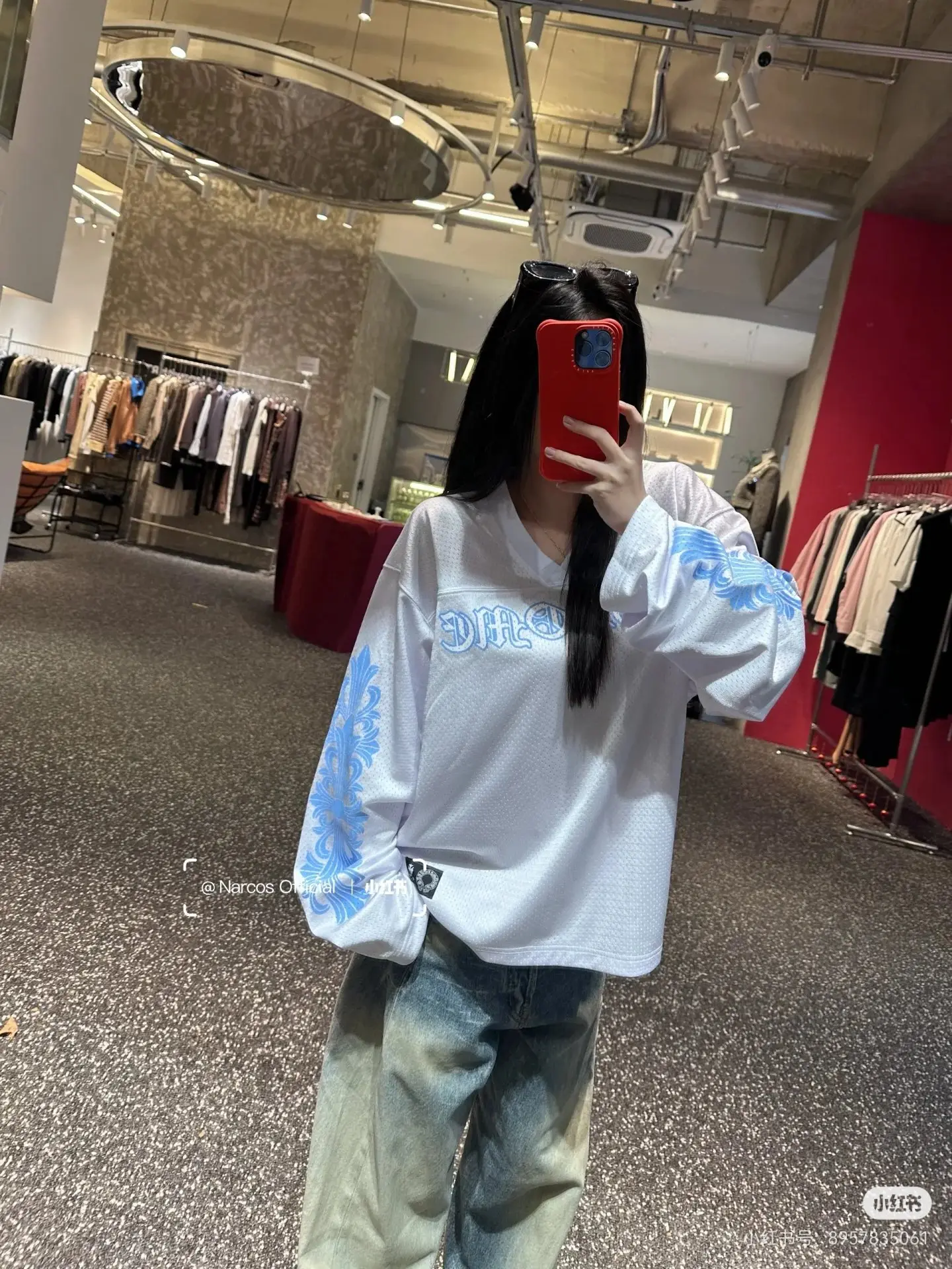 Oversized Mesh Hockey Jersey Sweatshirt D15522302 — view 6