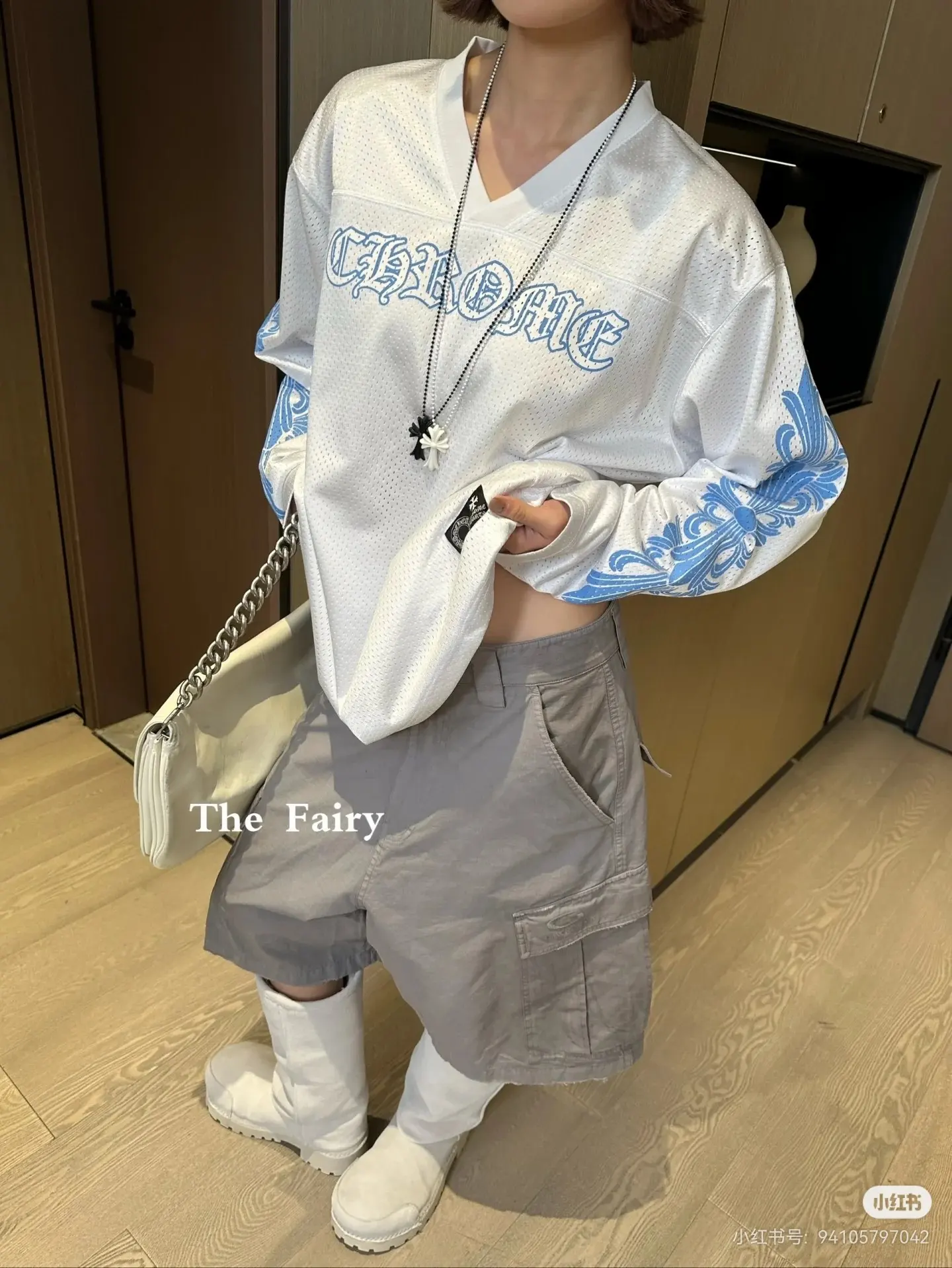 Logo-Print Mesh Hockey Jersey D15522303 — view 4