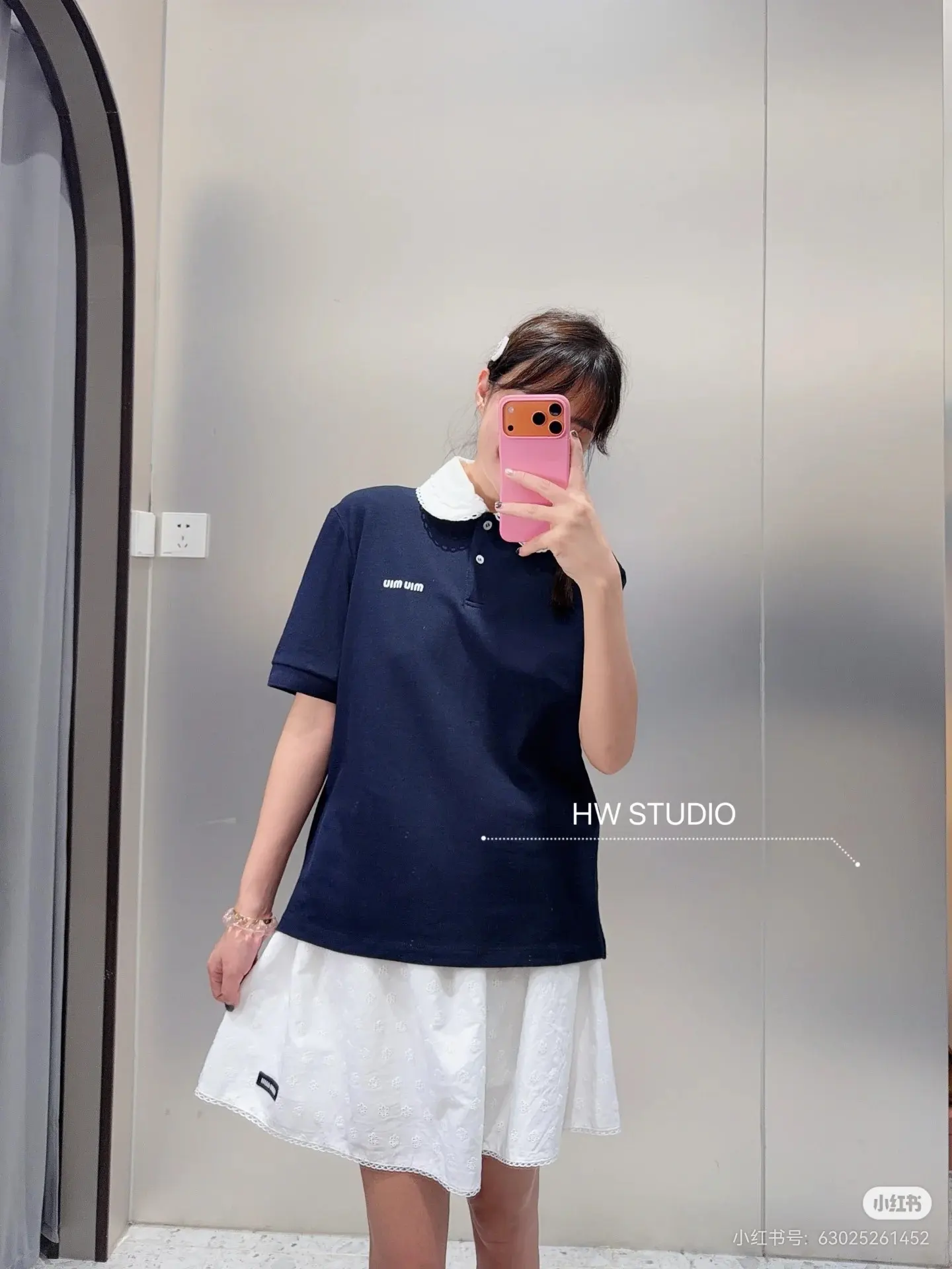 Lace Peter Pan Collar Embroidered Polo Shirt D15522349 — view 6