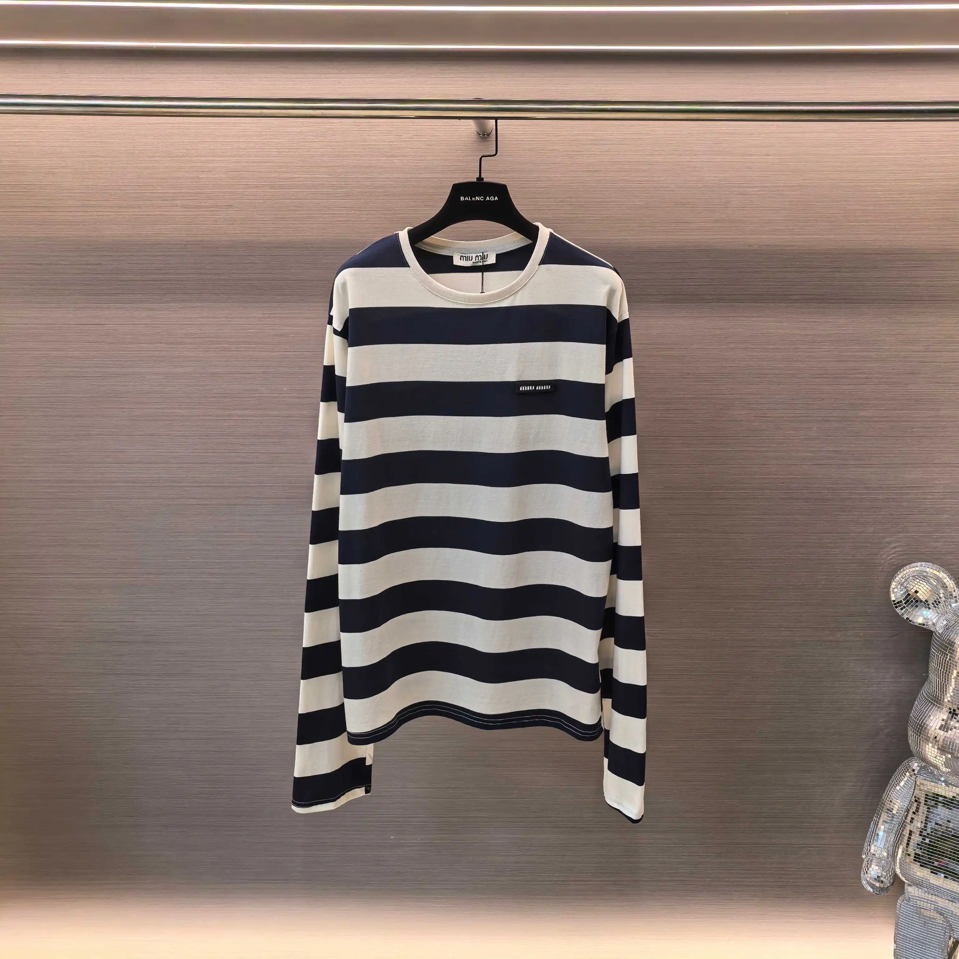 Striped Long-Sleeve Cotton T-Shirt D15522469