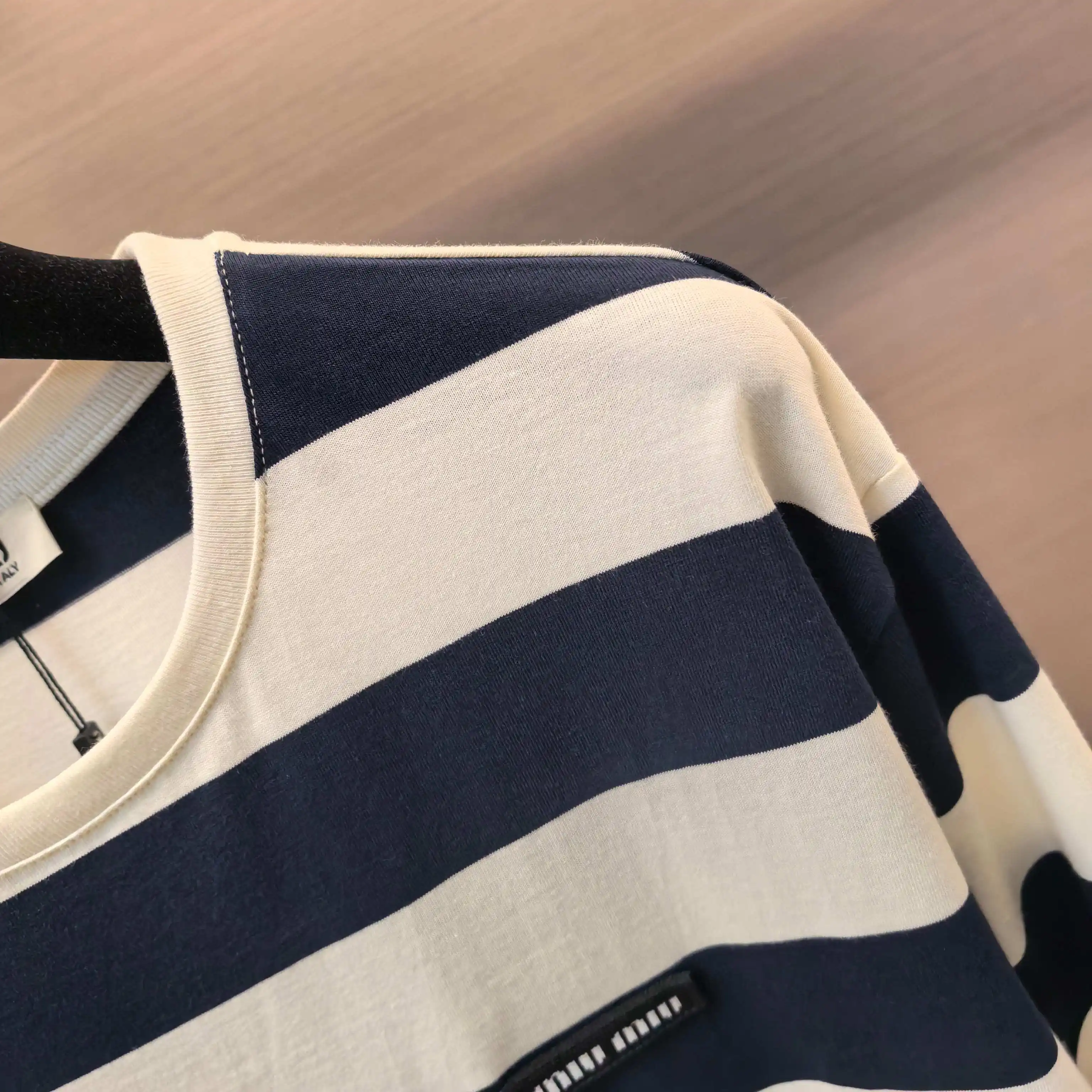 Striped Long-Sleeve Cotton T-Shirt D15522469 — view 8
