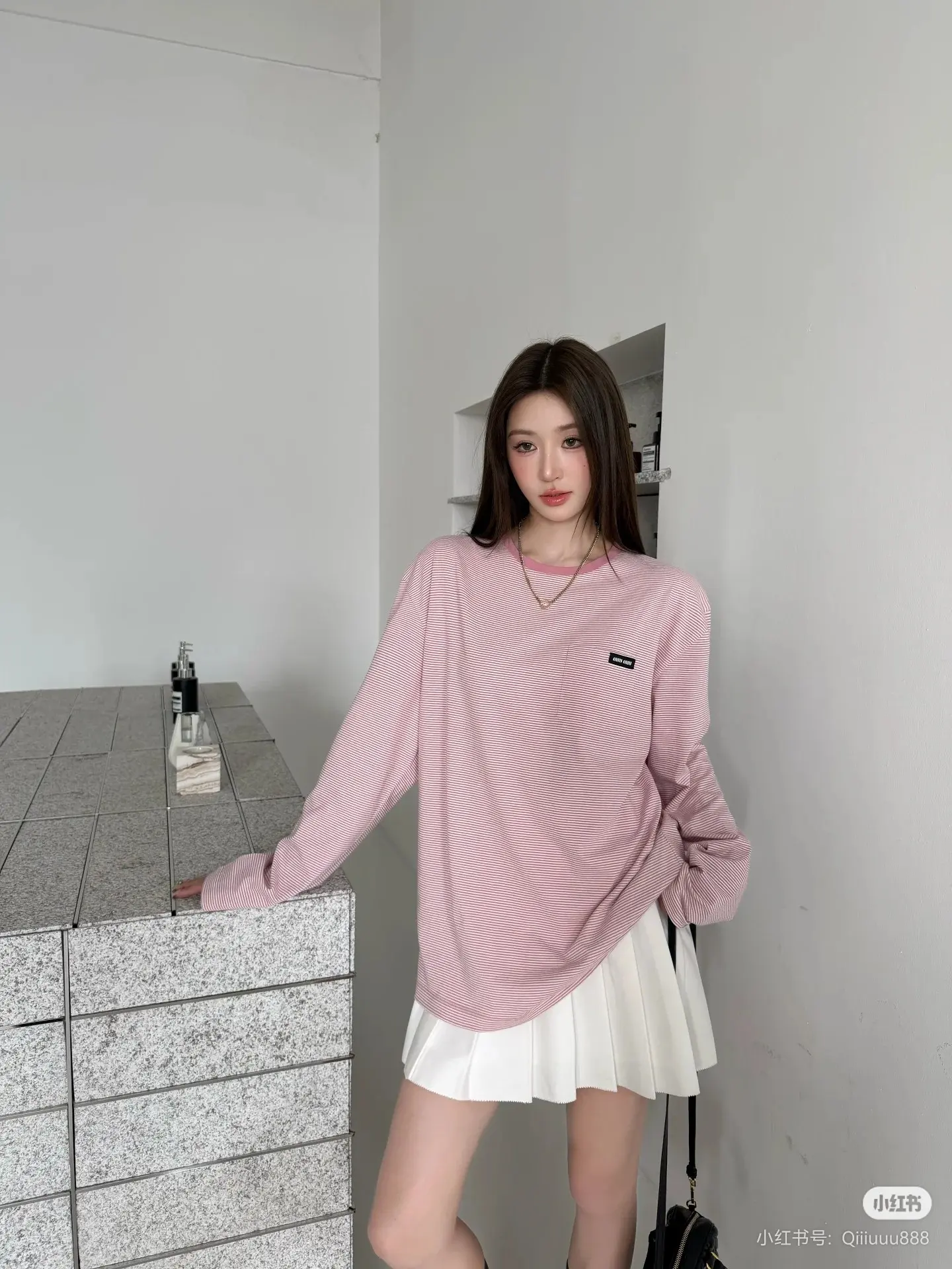 Oversized Striped Long-Sleeve T-Shirt D16022333 — view 3
