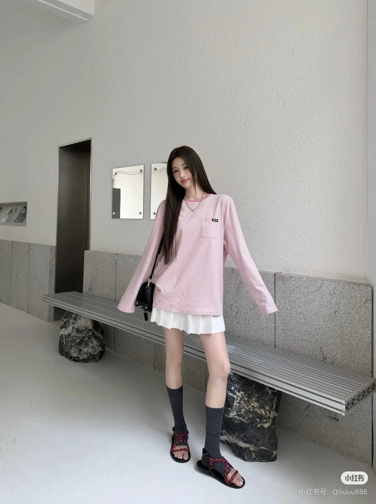 Oversized Striped Long-Sleeve T-Shirt D16022333 — view 6