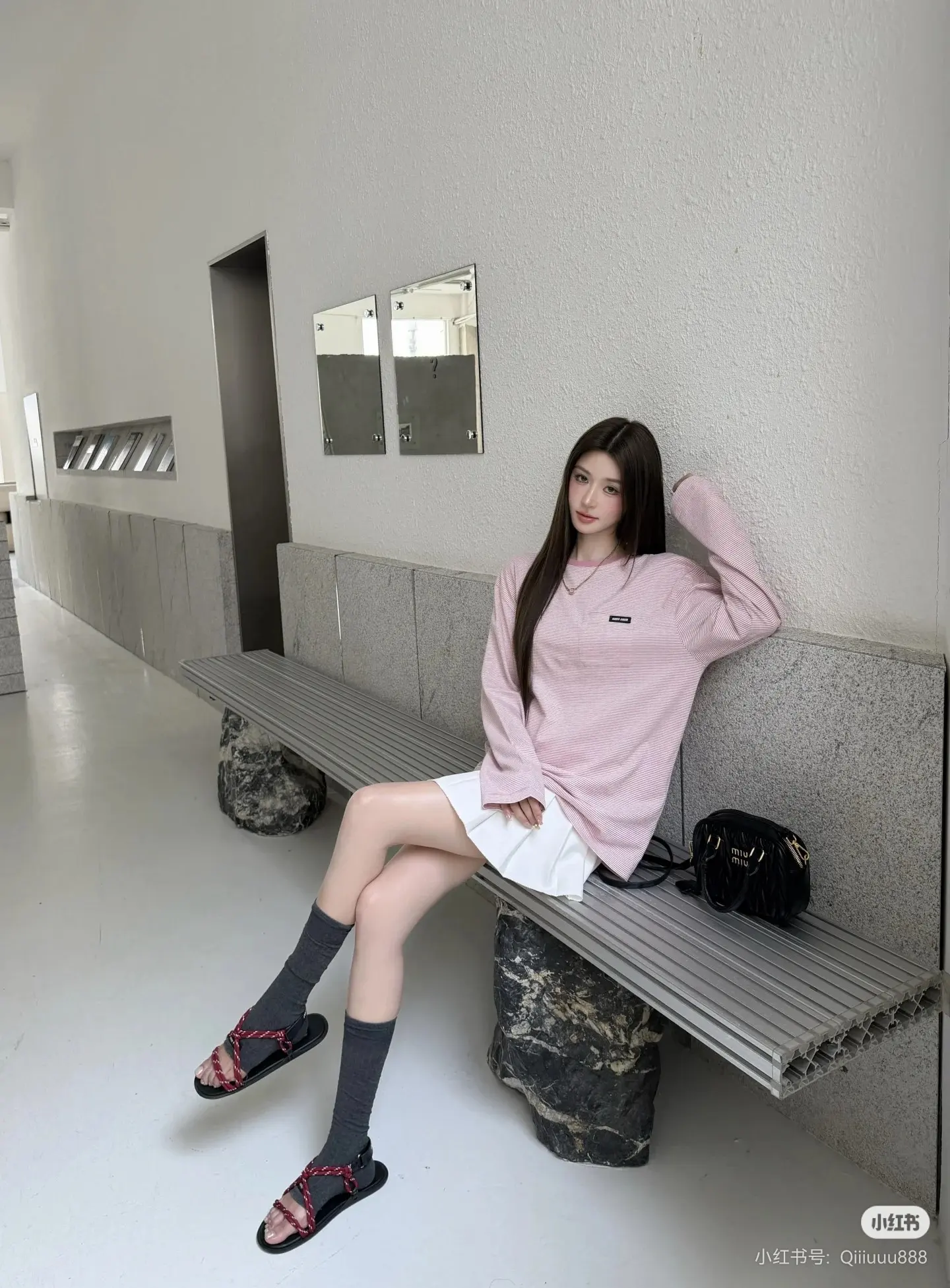 Oversized Striped Long-Sleeve T-Shirt D16022333 — view 7