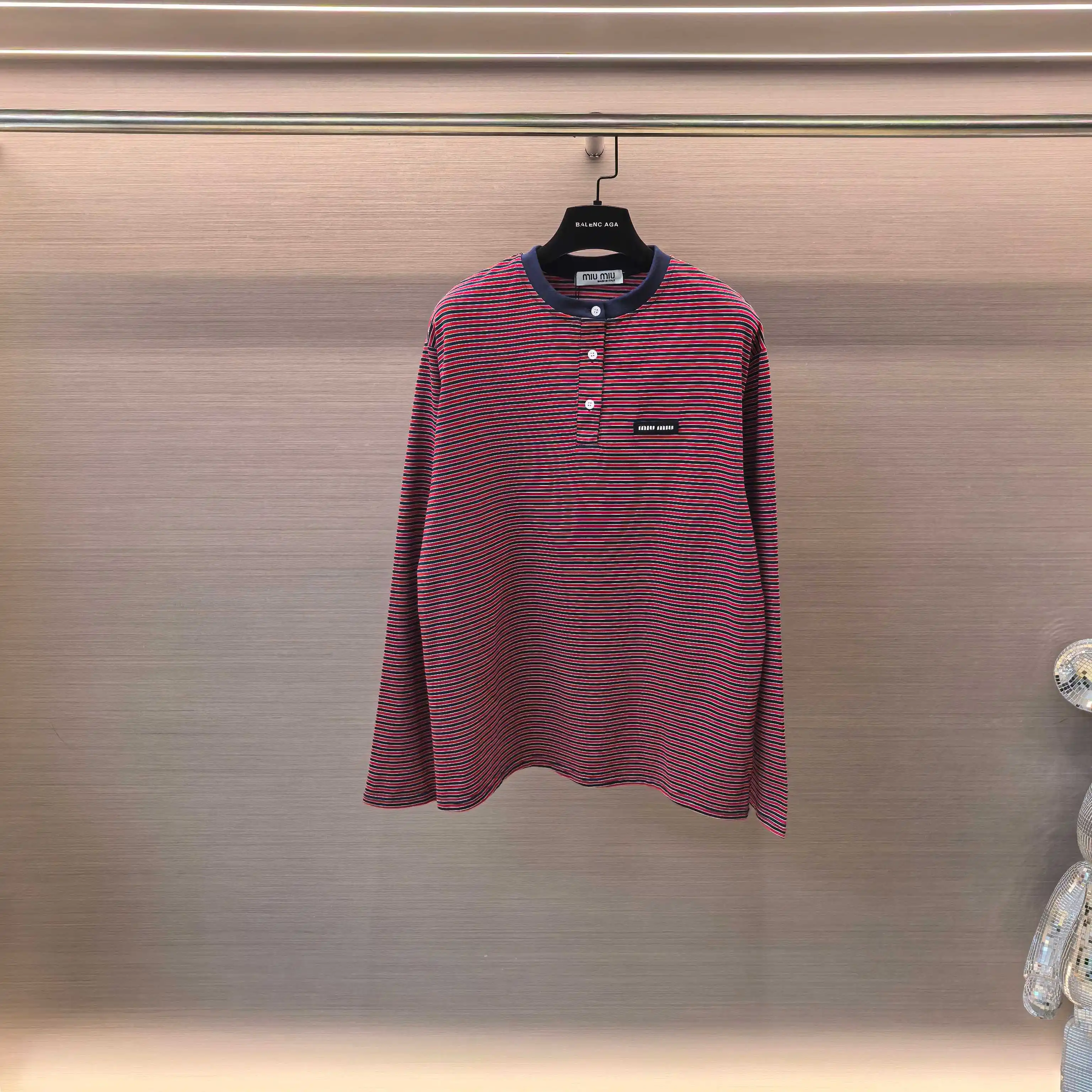 Striped Cotton-Jersey Henley Top D16522482
