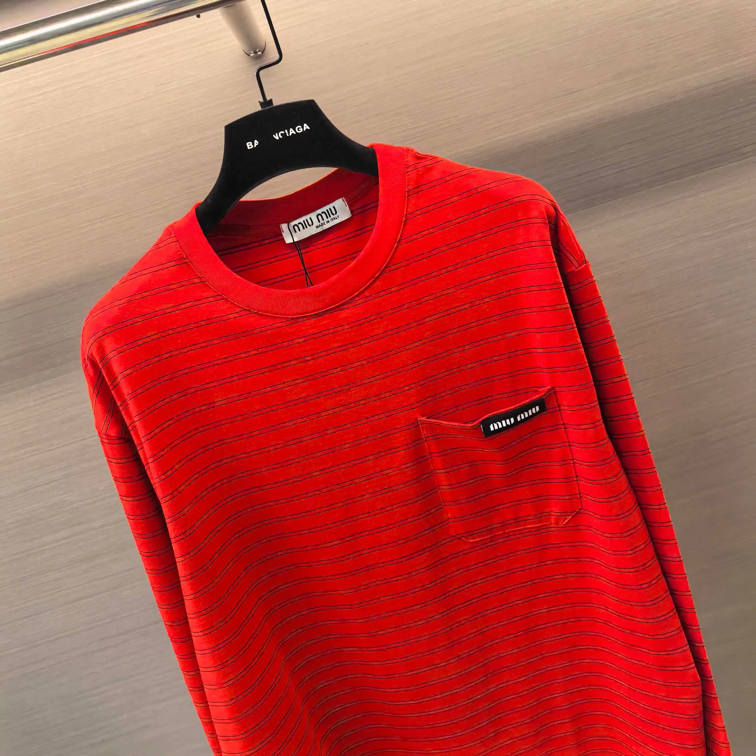 Striped Cotton Long-Sleeve T-Shirt D16522504 — view 3