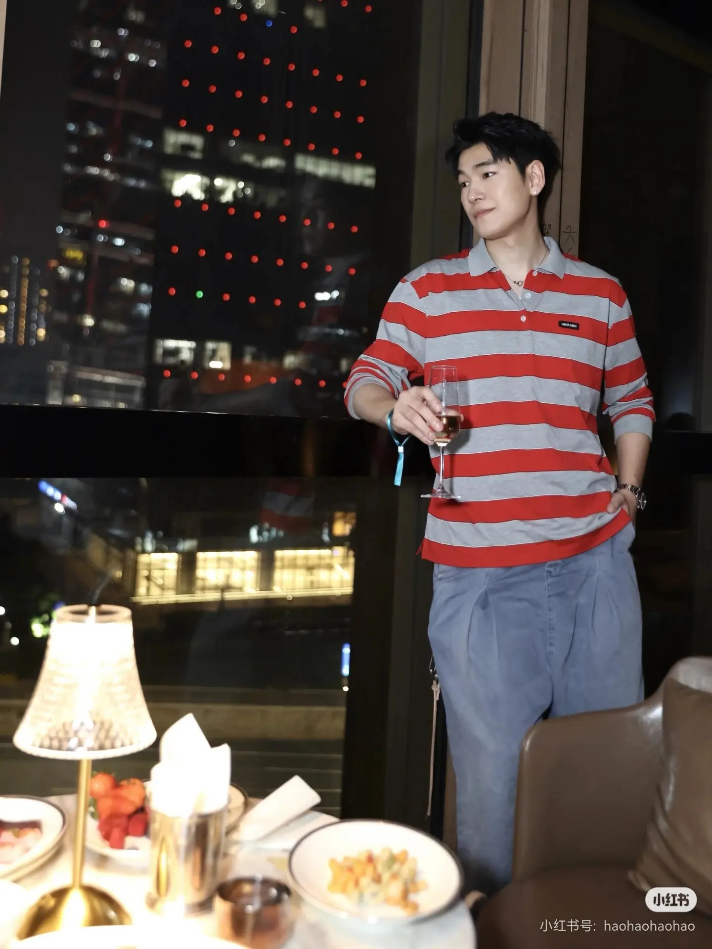 Striped Long-Sleeve Polo Shirt D16522514 — view 5