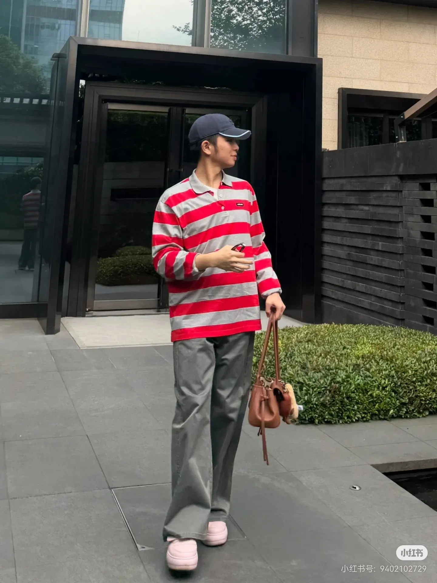Striped Long-Sleeve Polo Shirt D16522514 — view 9