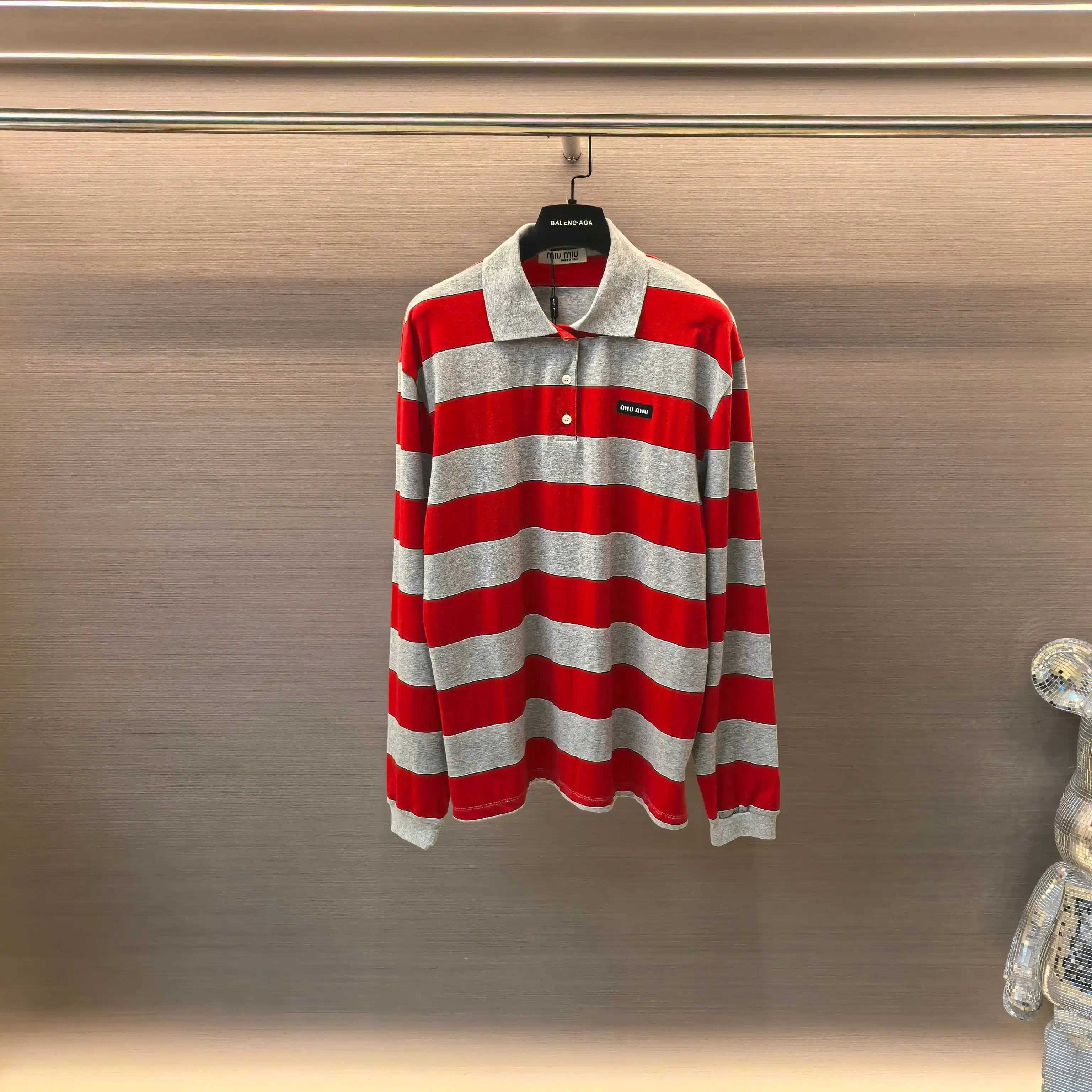 Striped Long-Sleeve Polo Shirt D16522513
