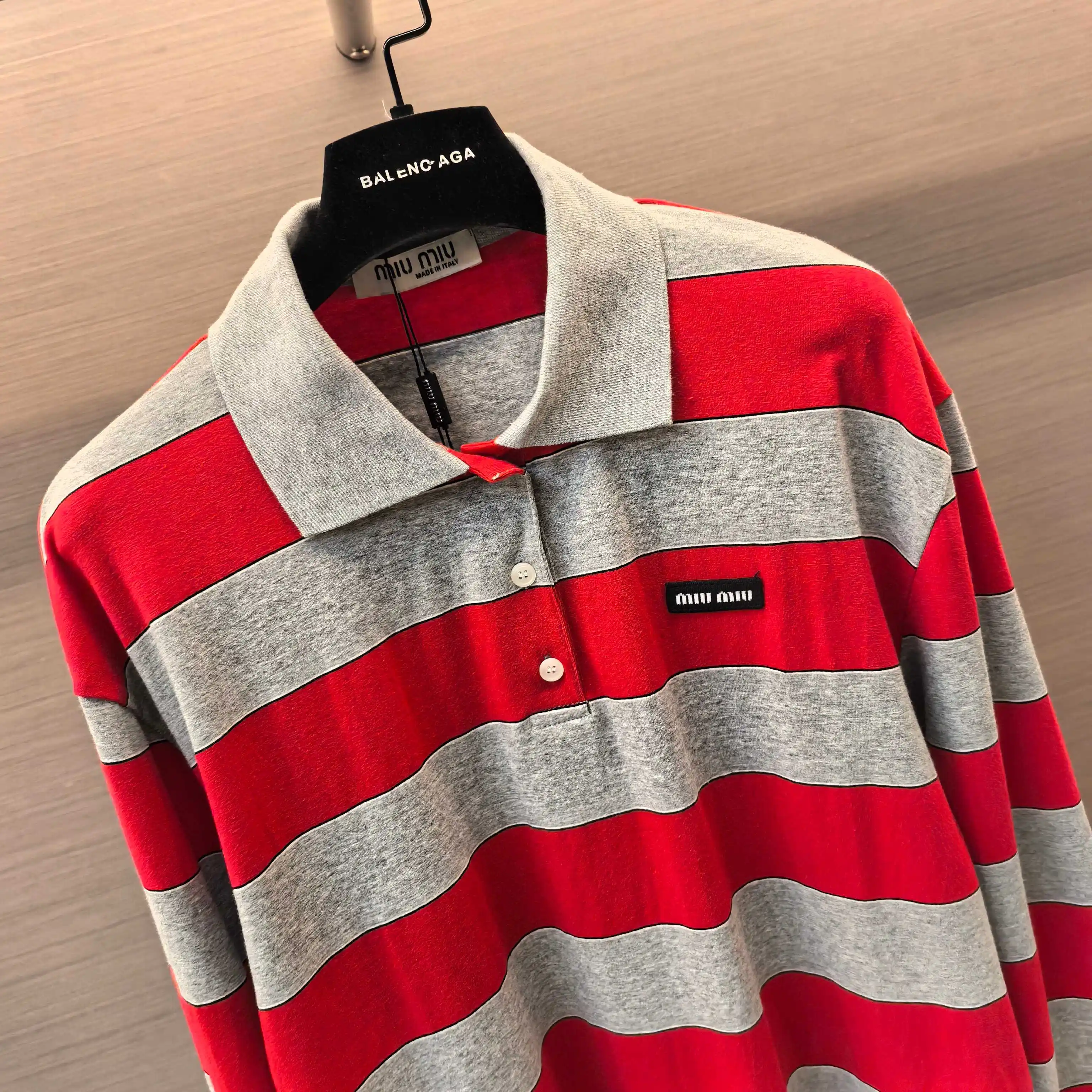 Striped Long-Sleeve Polo Shirt D16522513 — view 3