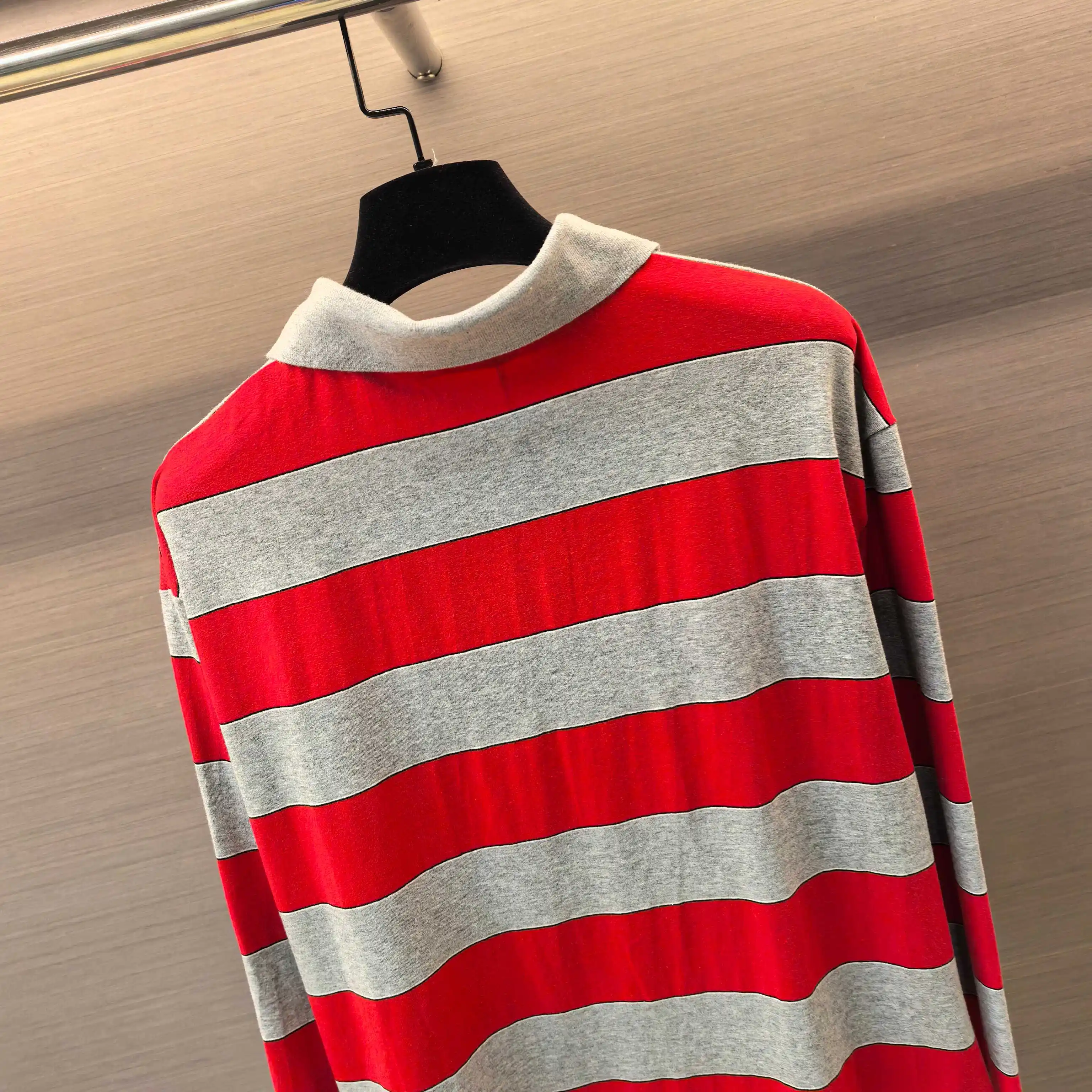 Striped Long-Sleeve Polo Shirt D16522513 — view 8