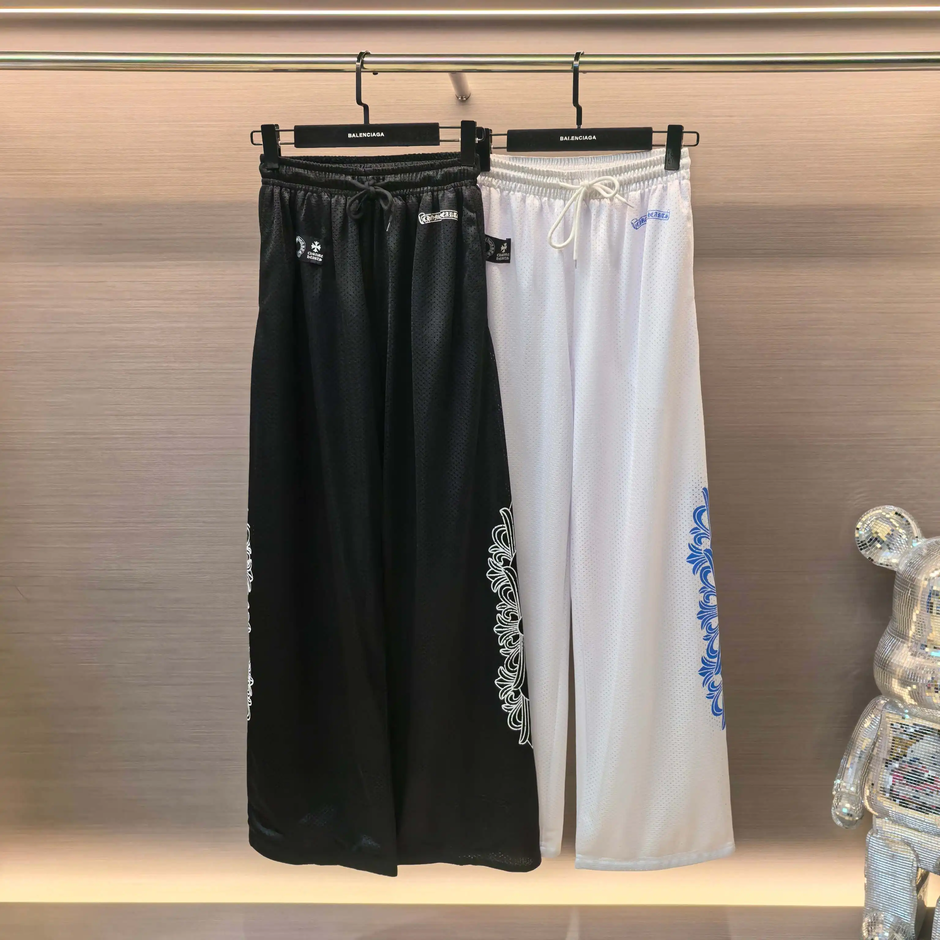 Chrome Hearts Vine Cross Embroidered Mesh Trousers D17022434