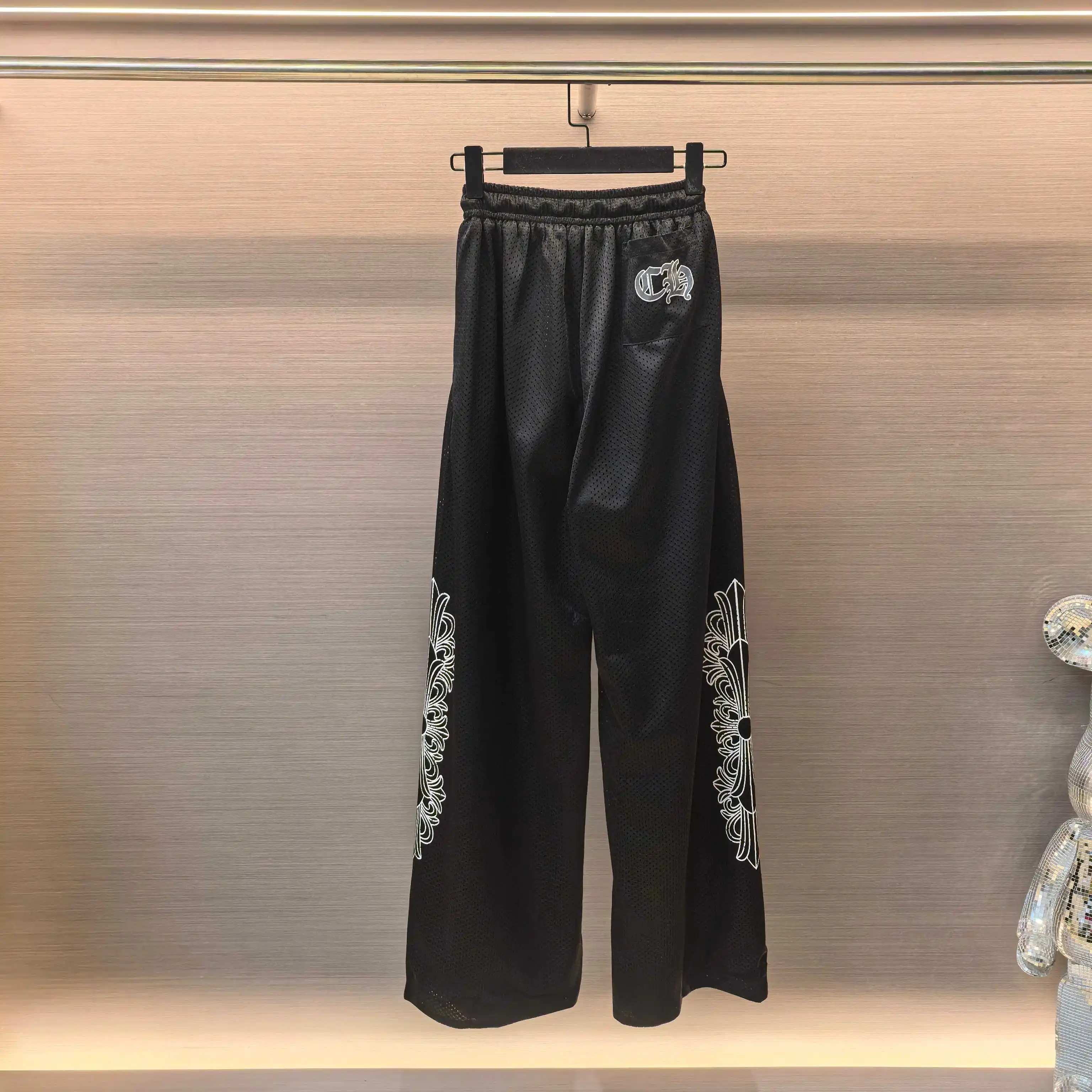 Chrome Hearts Vine Cross Embroidered Mesh Trousers D17022434 — view 3