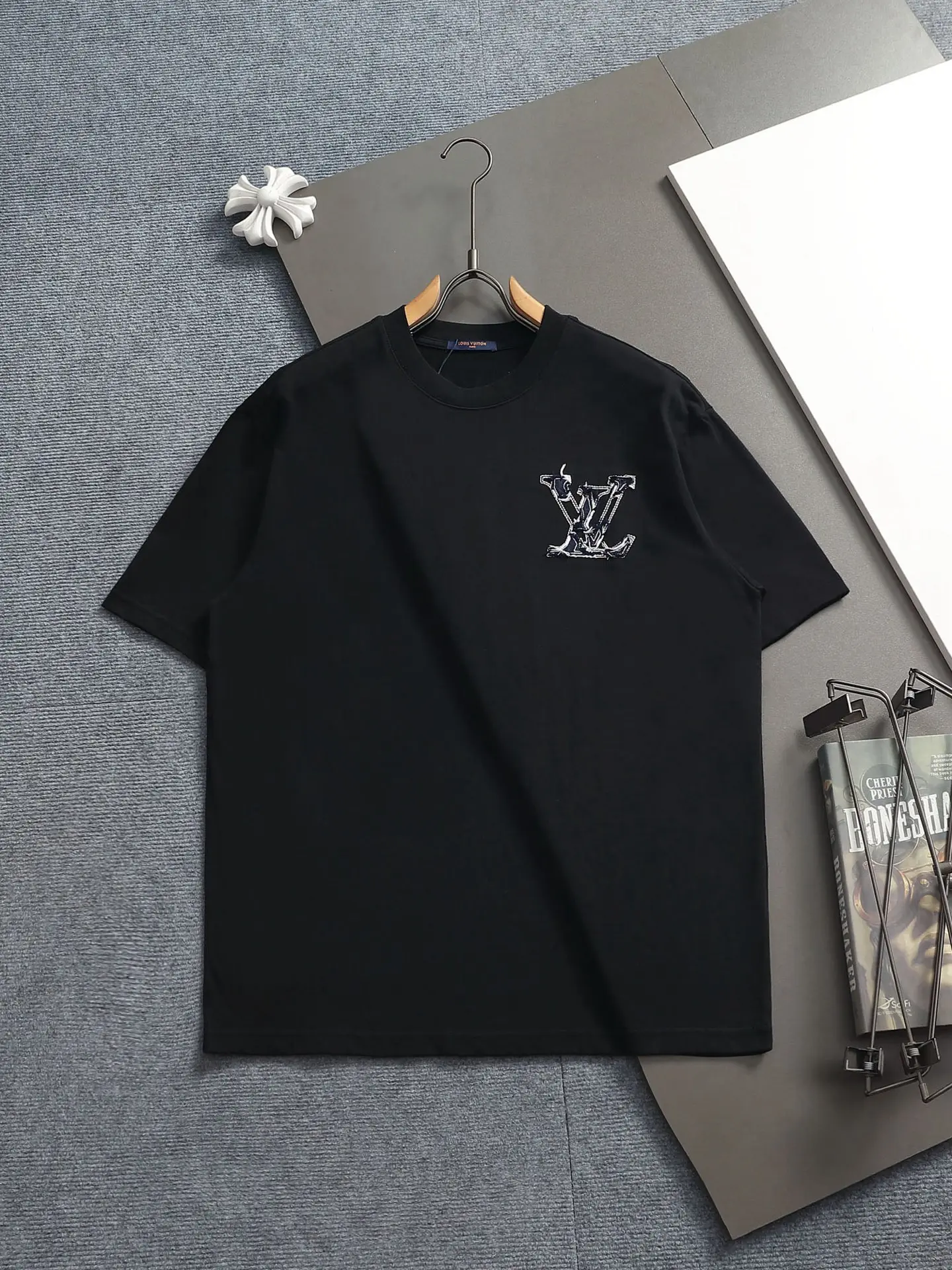Embroidered Denim Patch Logo T-Shirt D17014209