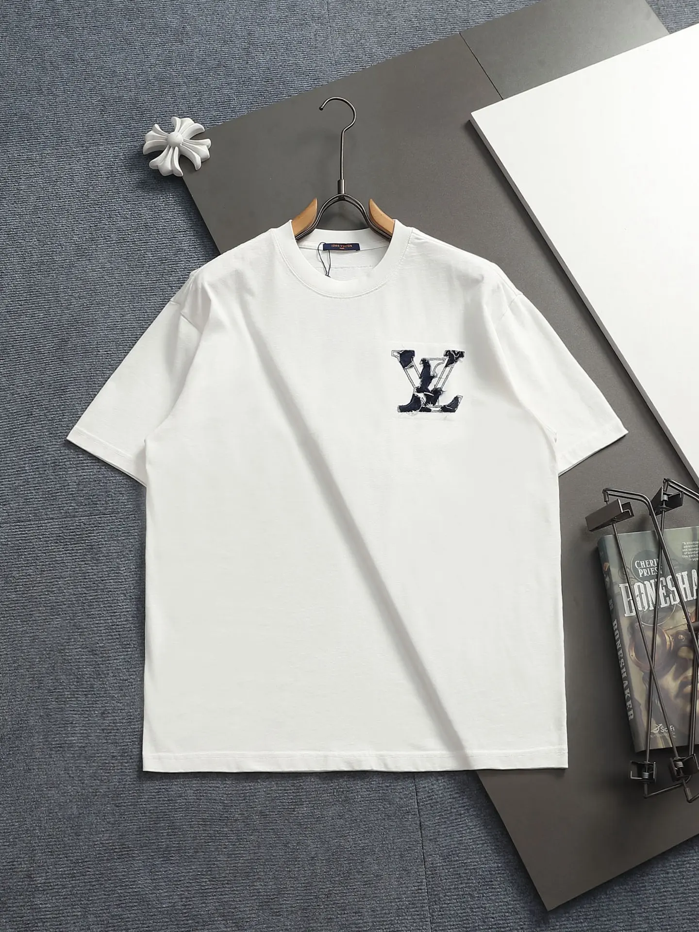 Denim Patchwork Logo Cotton T-Shirt D17014208