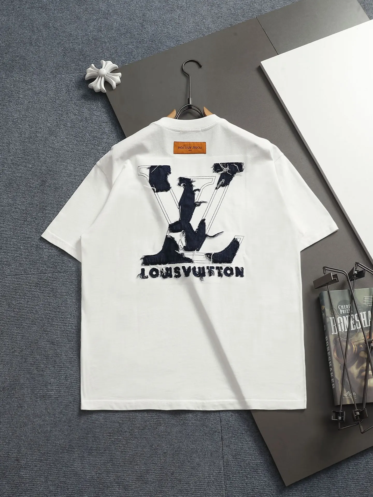 Denim Patchwork Logo Cotton T-Shirt D17014208 — view 2