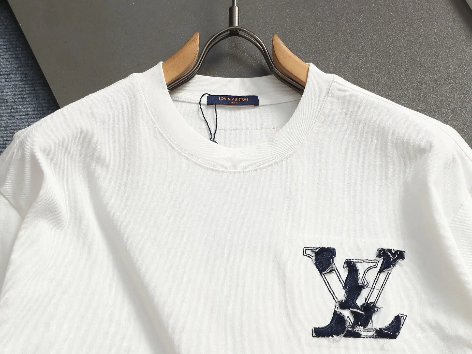 Denim Patchwork Logo Cotton T-Shirt D17014208 — view 3