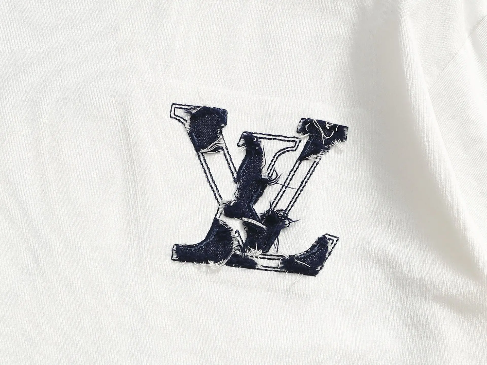 Denim Patchwork Logo Cotton T-Shirt D17014208 — view 5