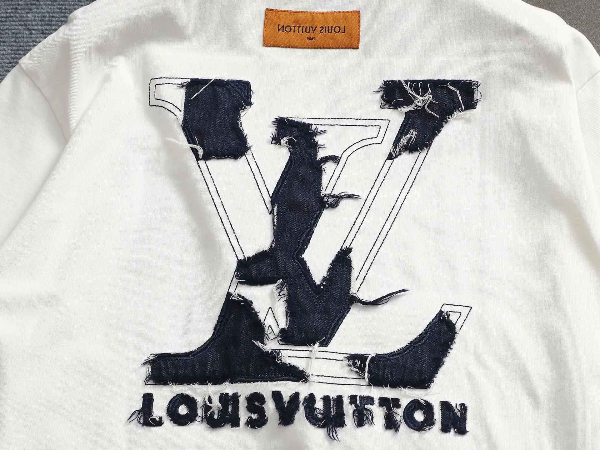 Denim Patchwork Logo Cotton T-Shirt D17014208 — view 10