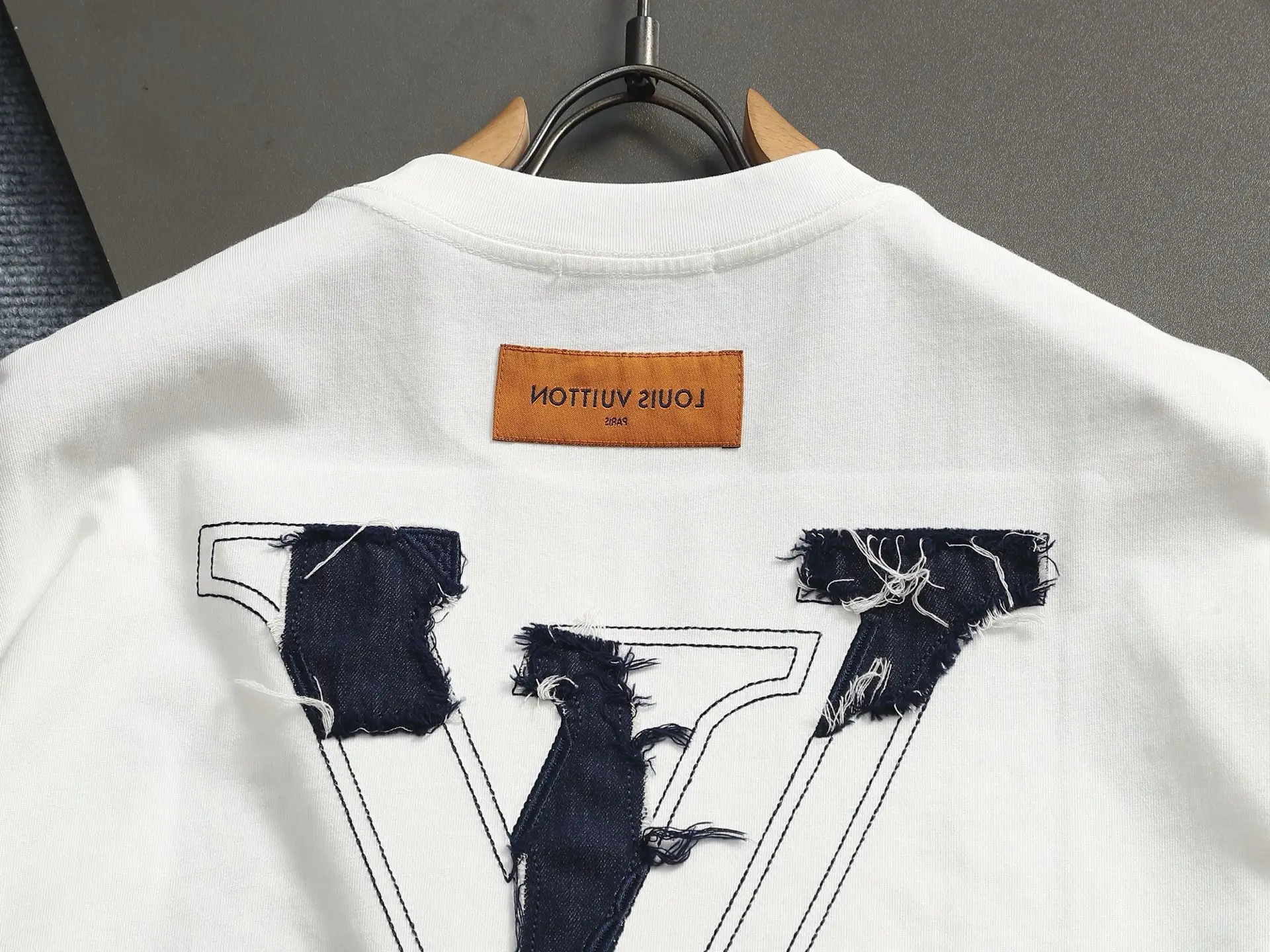 Denim Patchwork Logo Cotton T-Shirt D17014208 — view 11