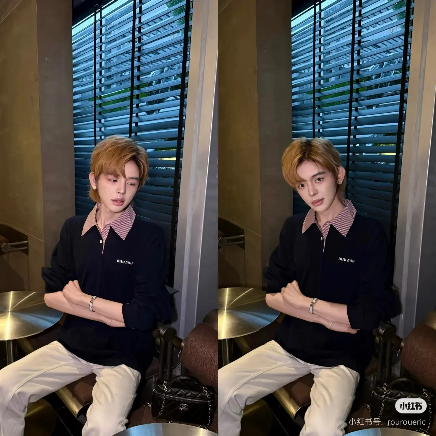 Logo Embroidered Layered-Look Long-Sleeve Polo Shirt D17022327 — view 2