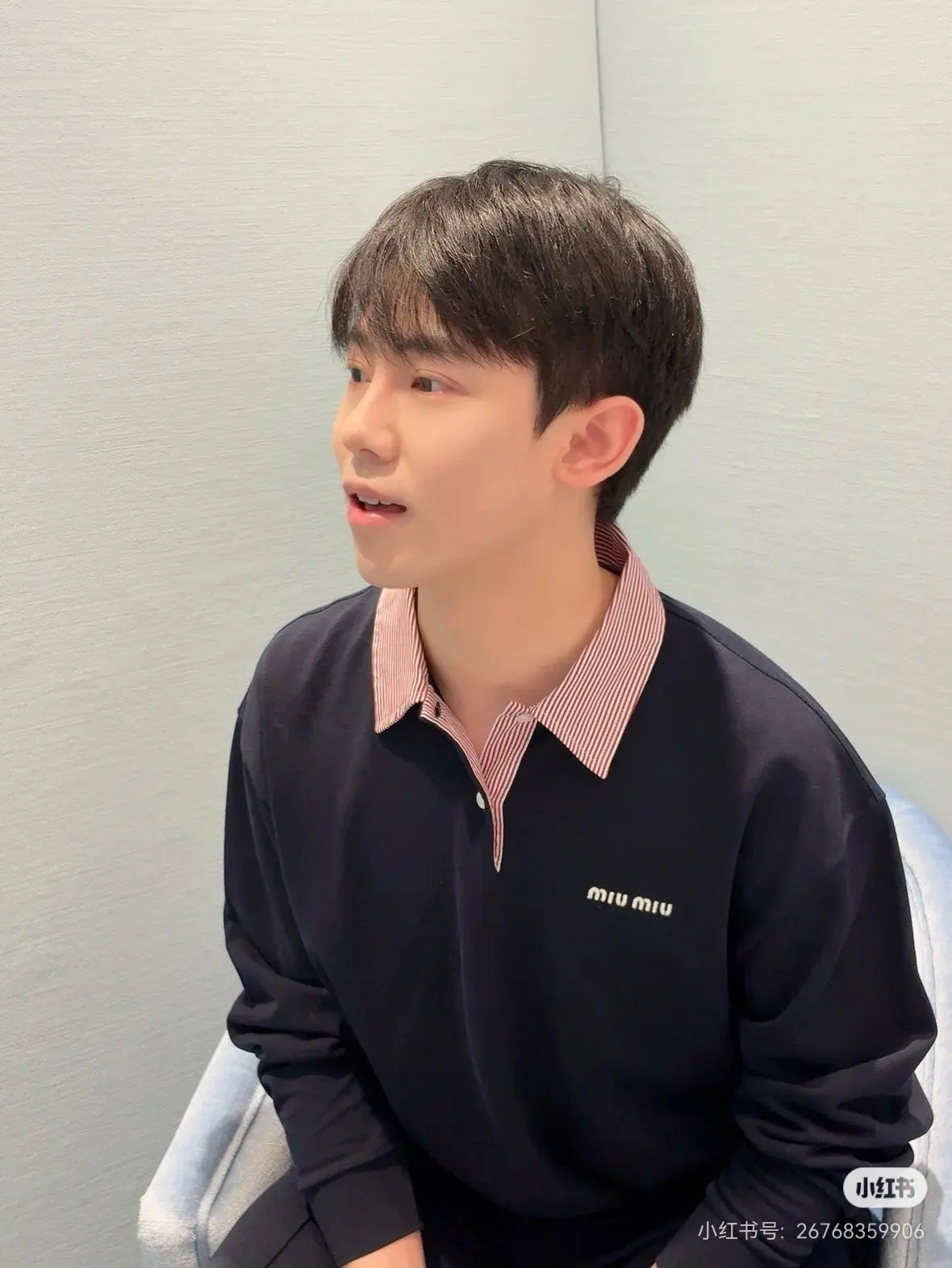 Logo Embroidered Layered-Look Long-Sleeve Polo Shirt D17022327 — view 5