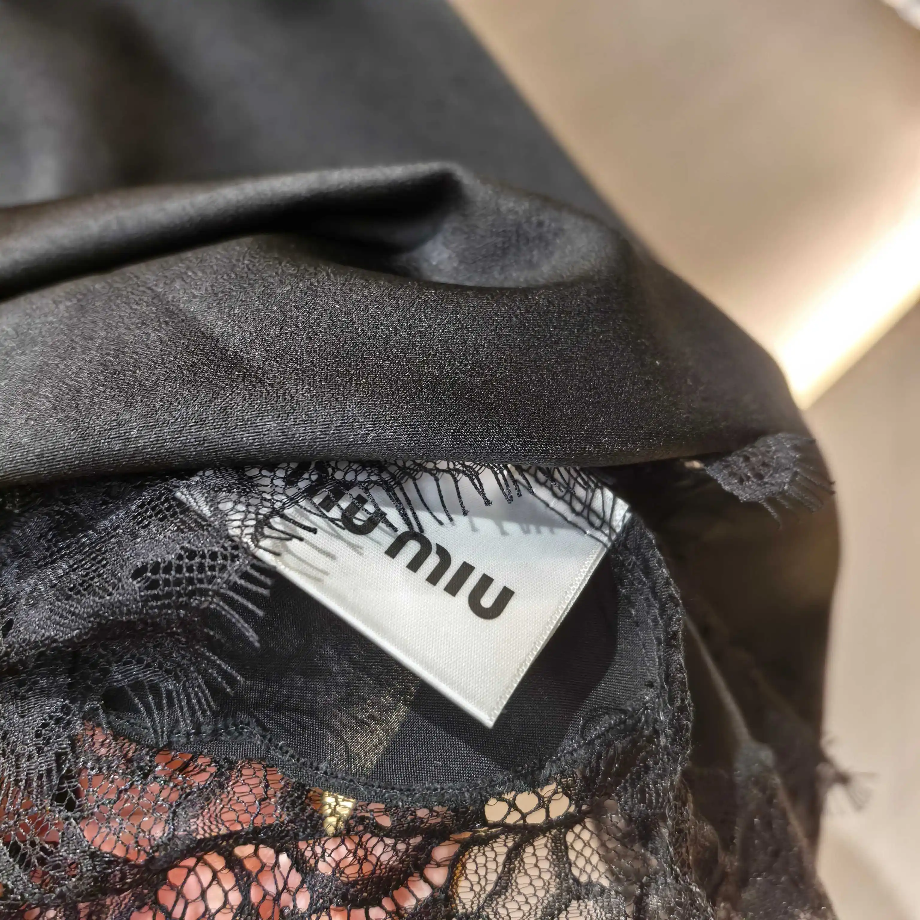 Lace-Trimmed Silk Slip Dress D17022453 — view 6