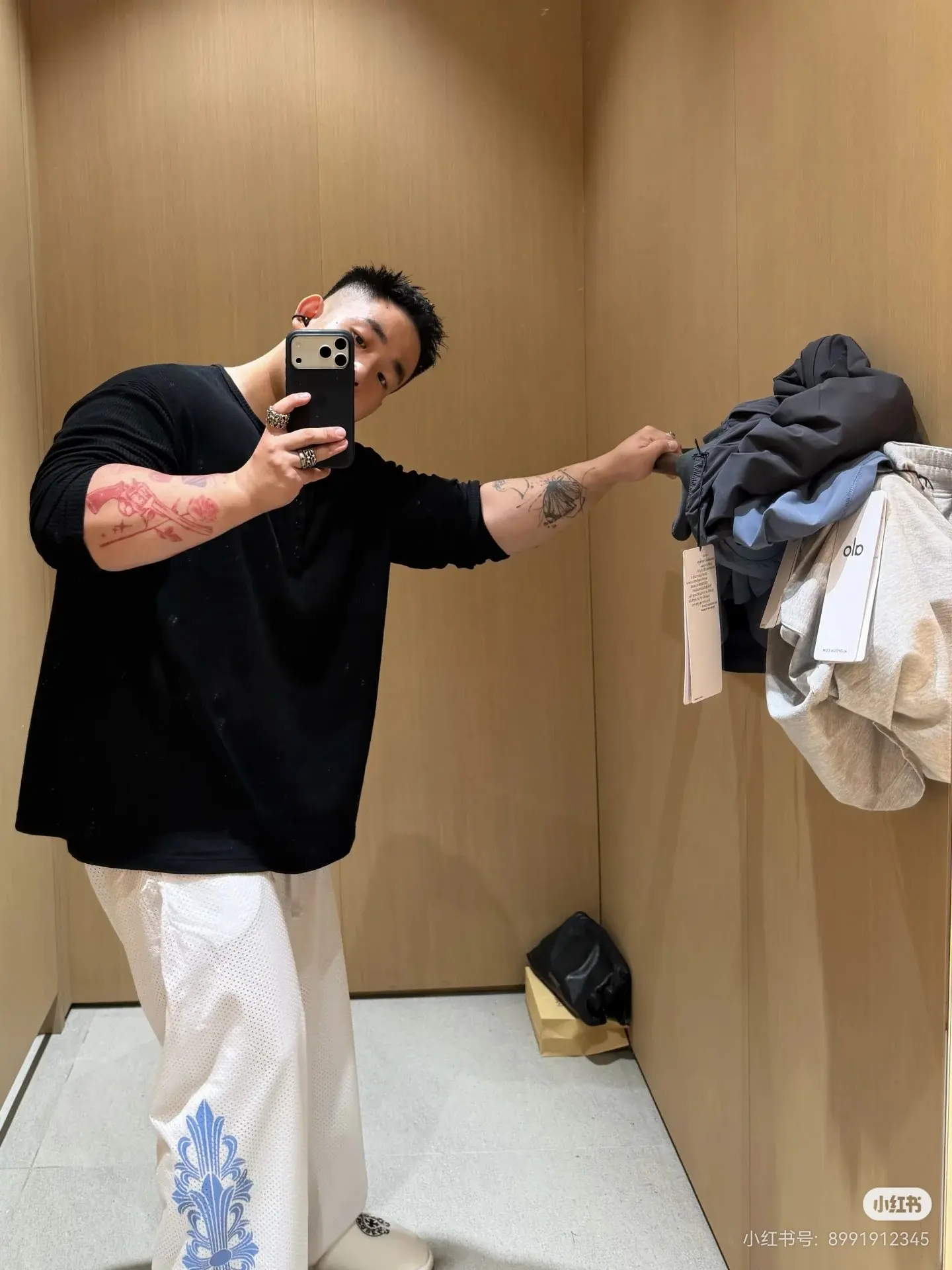 Chrome Hearts Vine Cross Embroidered Mesh Trousers D17022435 — view 8