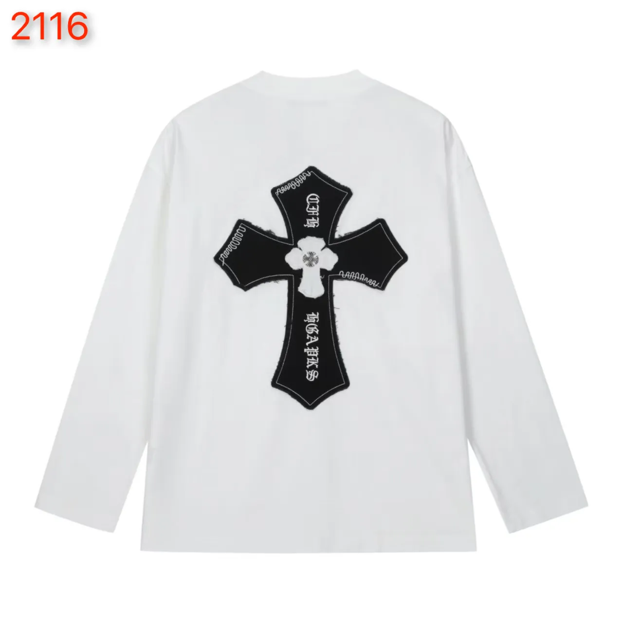 Cross Patch Embroidered Long-Sleeve T-Shirt D17523608