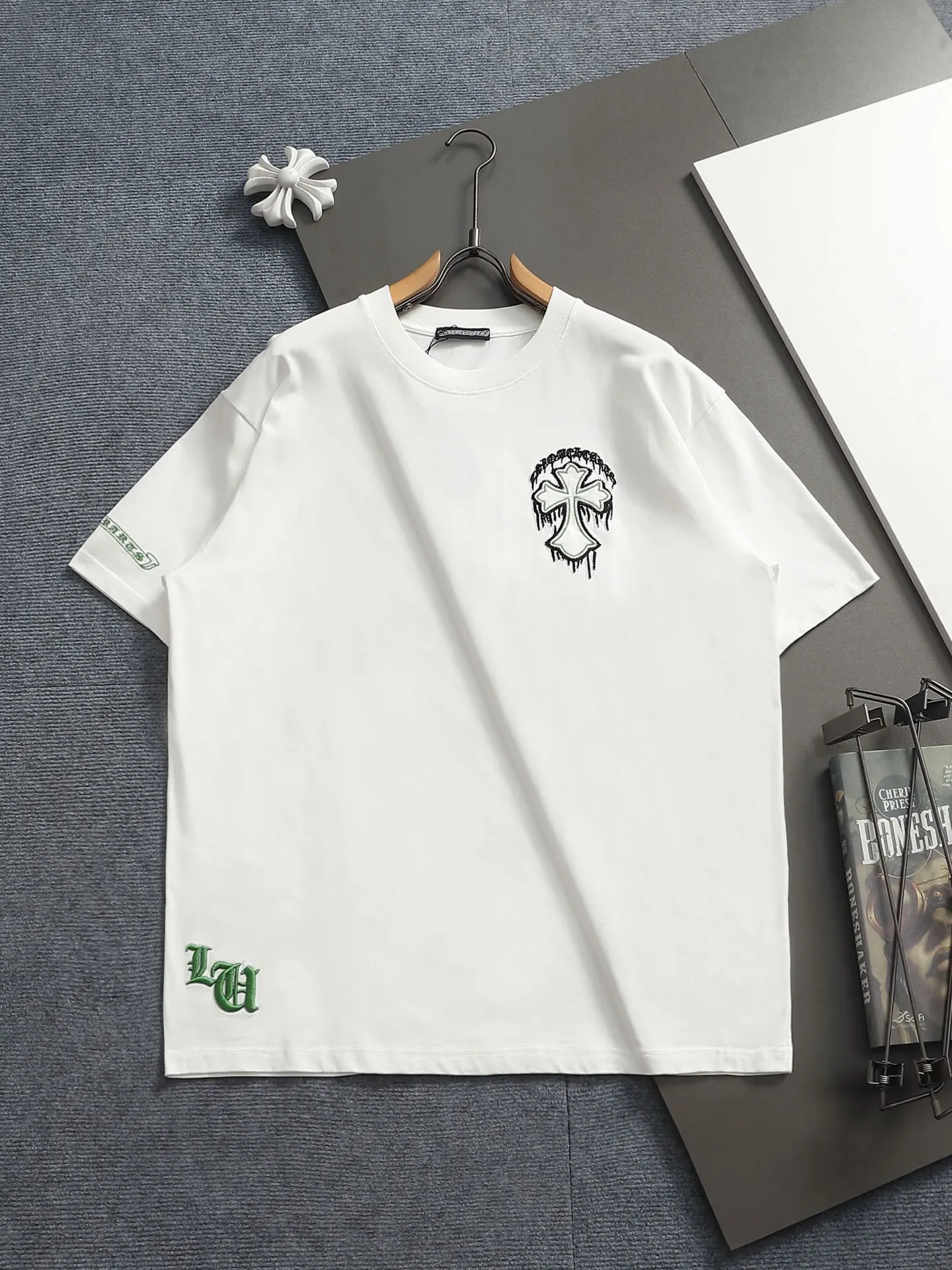 Embroidered Cross Logo Oversized T-Shirt D17514212