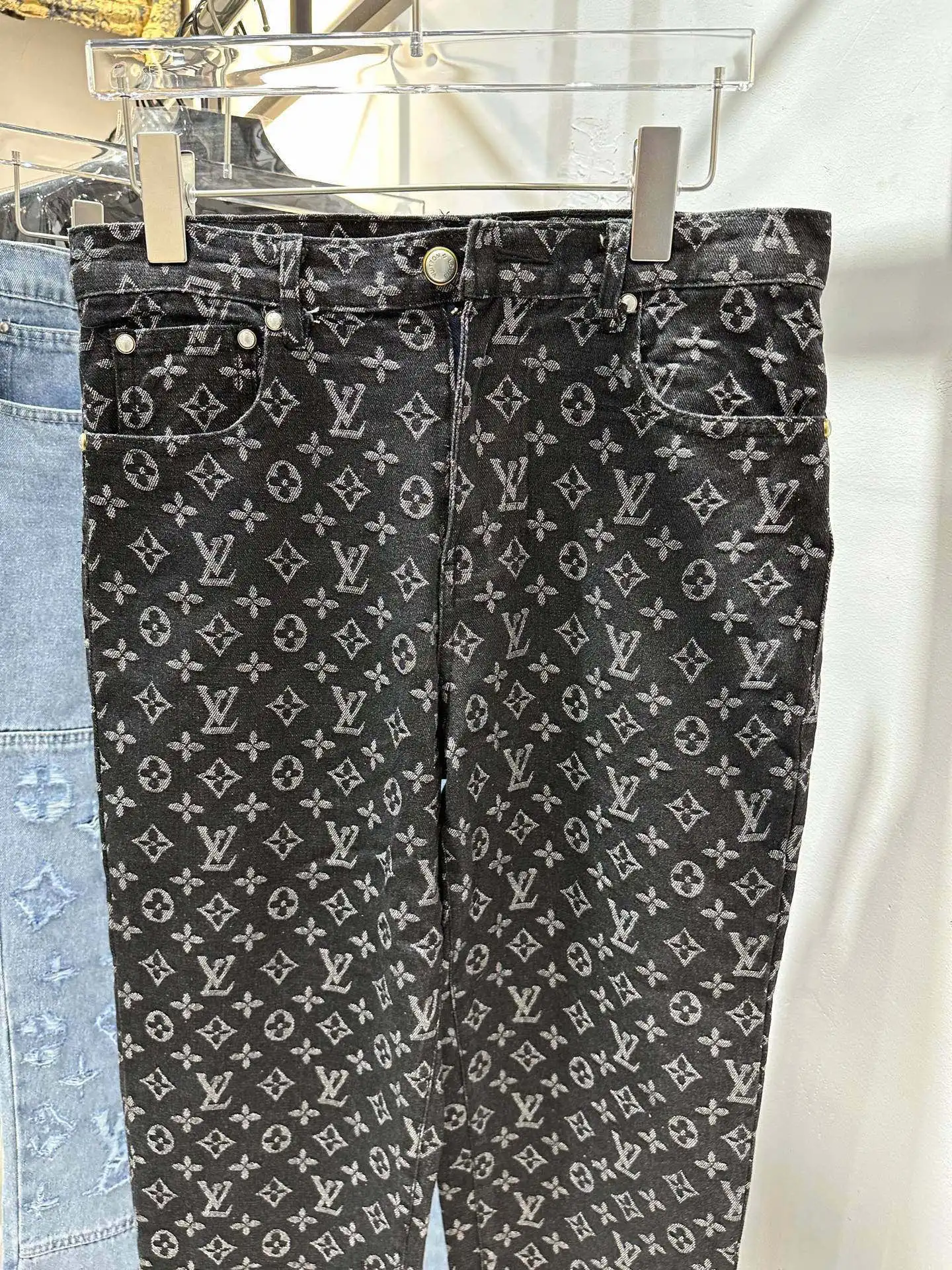 Monogram Jacquard Straight-Leg Jeans D18013441 — view 6