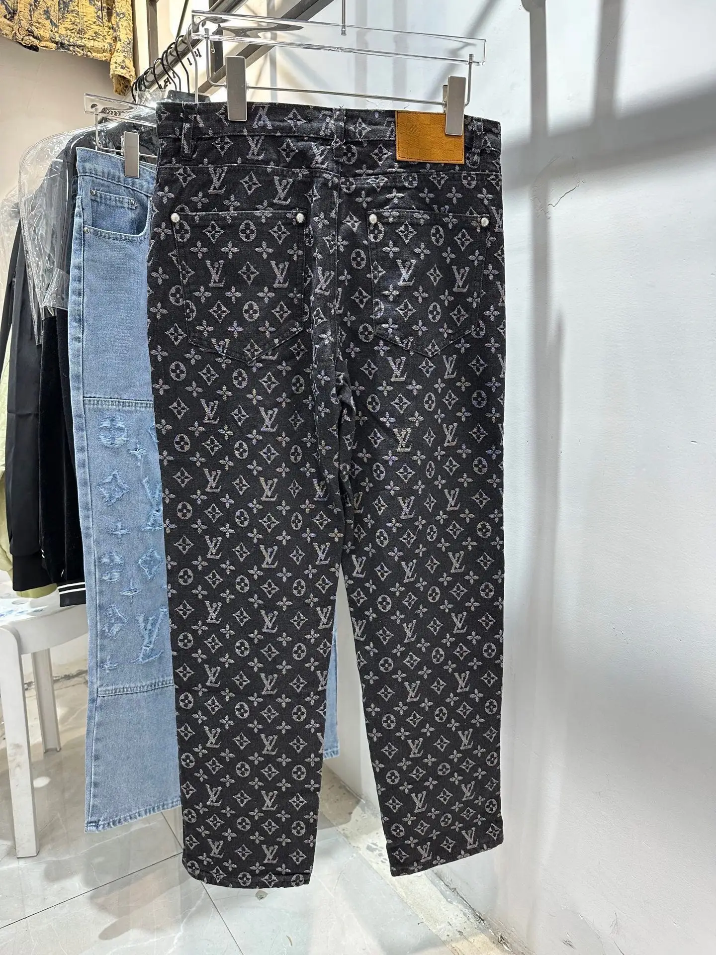 Monogram Jacquard Straight-Leg Jeans D18013441 — view 8