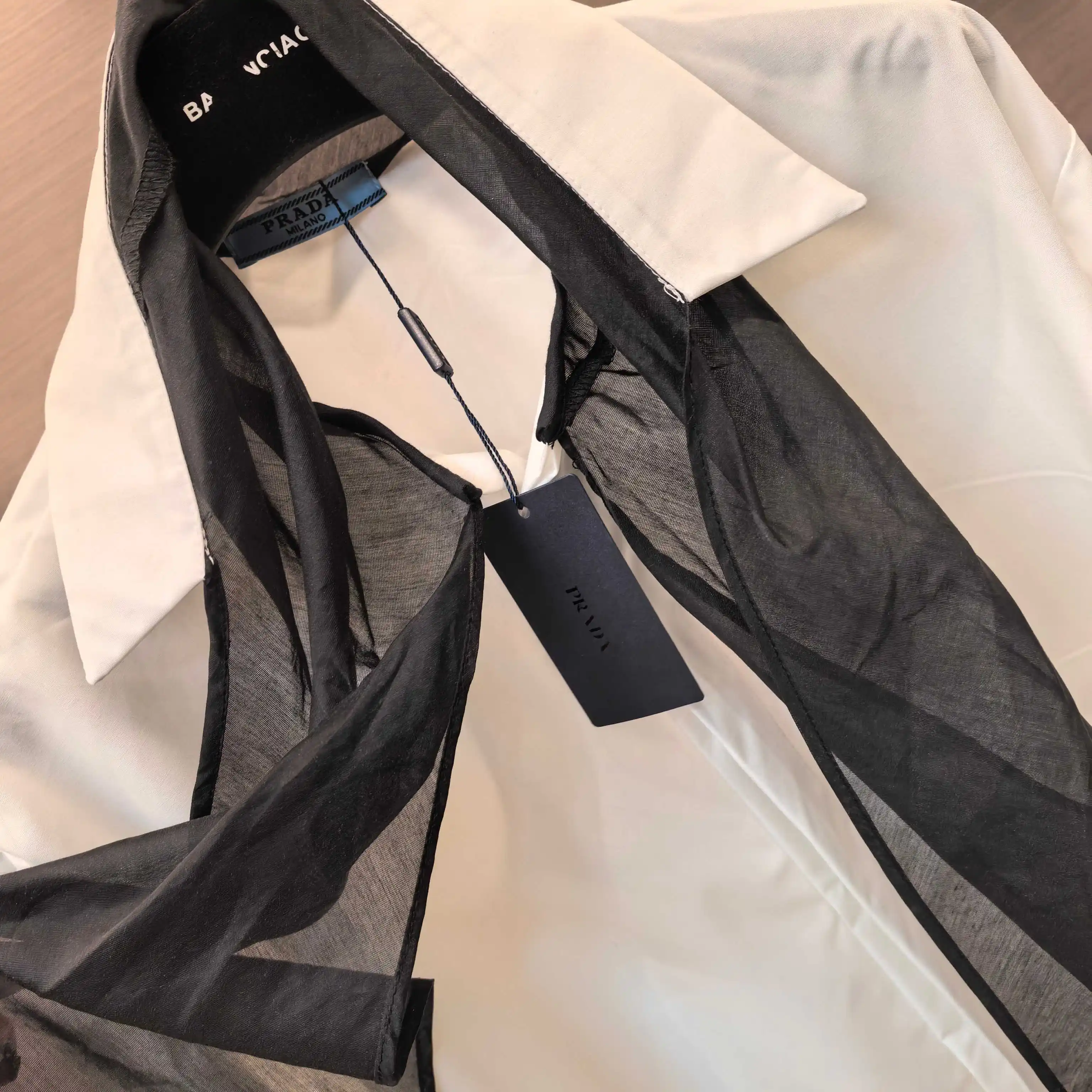 Tie-Neck Cotton-Blend Poplin Shirt D18522413 — view 4
