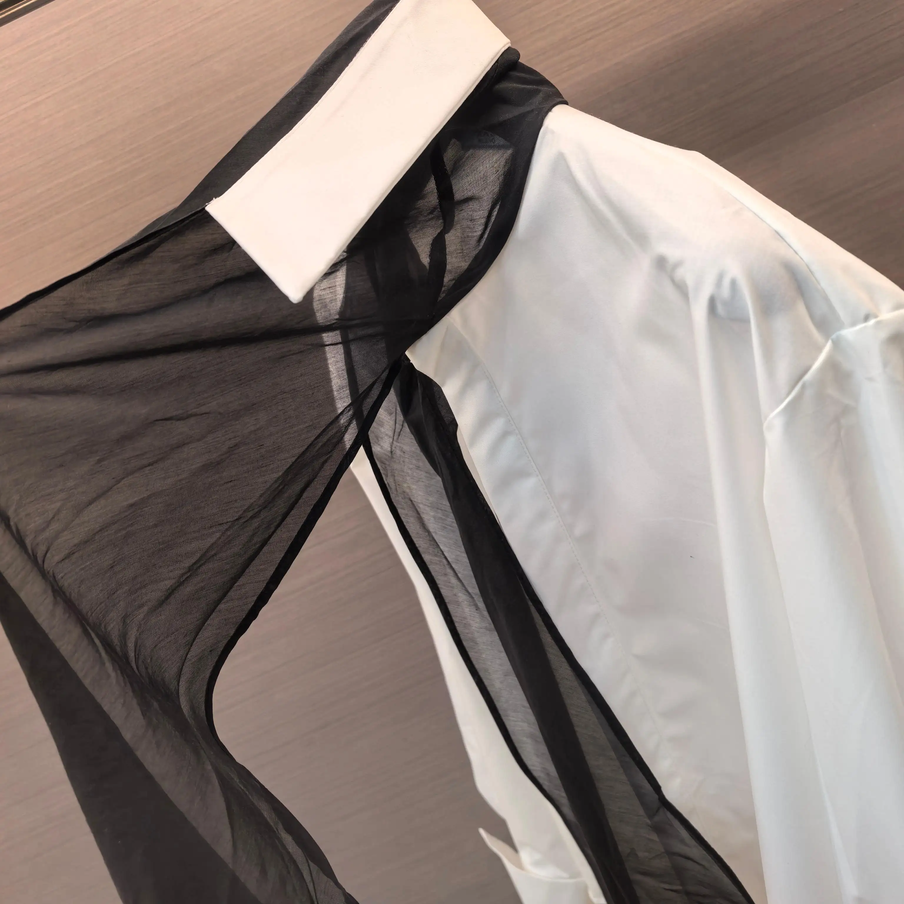 Tie-Neck Cotton-Blend Poplin Shirt D18522413 — view 5