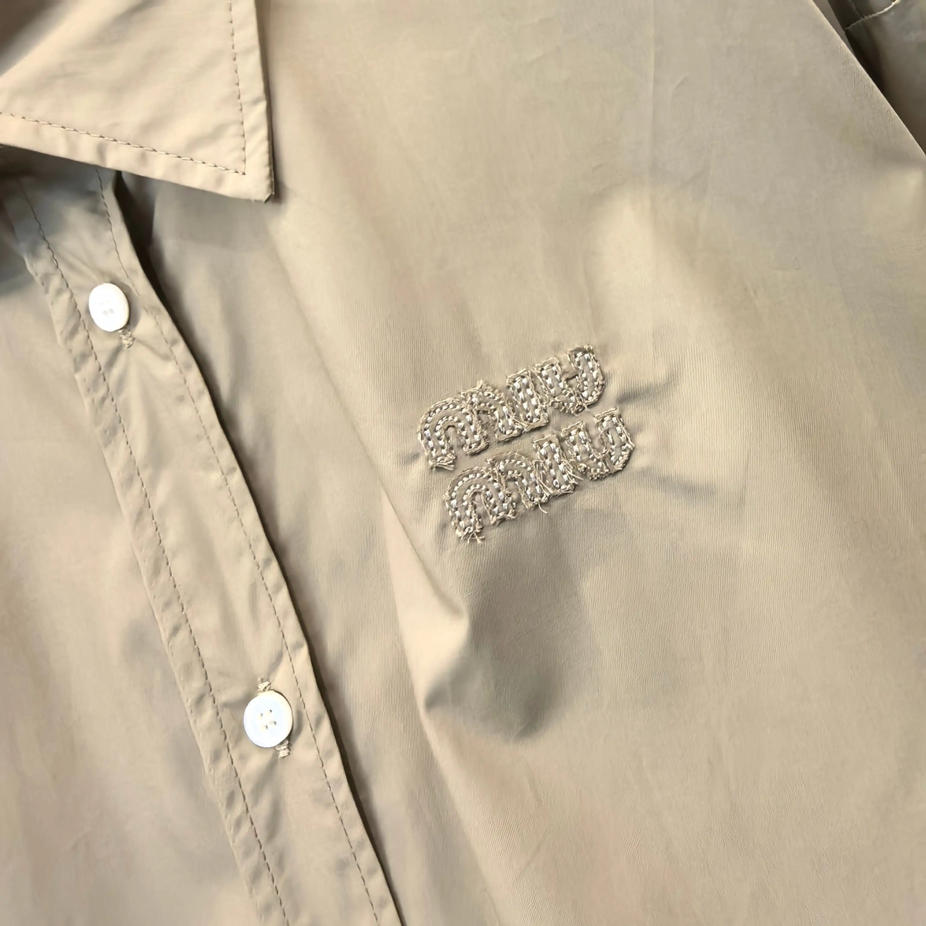 Logo-Embroidered Oversized Cotton Shirt D18522450 — view 5