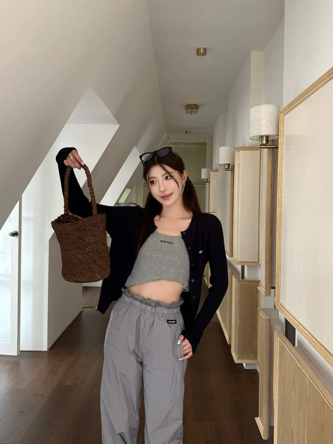 Logo-Patch Technical Silk Track Pants D19022512 — view 4