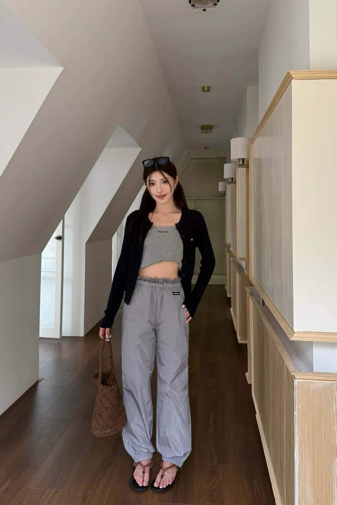 Logo-Patch Technical Silk Track Pants D19022512 — view 7