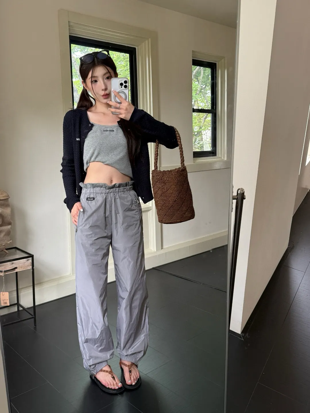 Logo-Patch Technical Silk Track Pants D19022512 — view 8